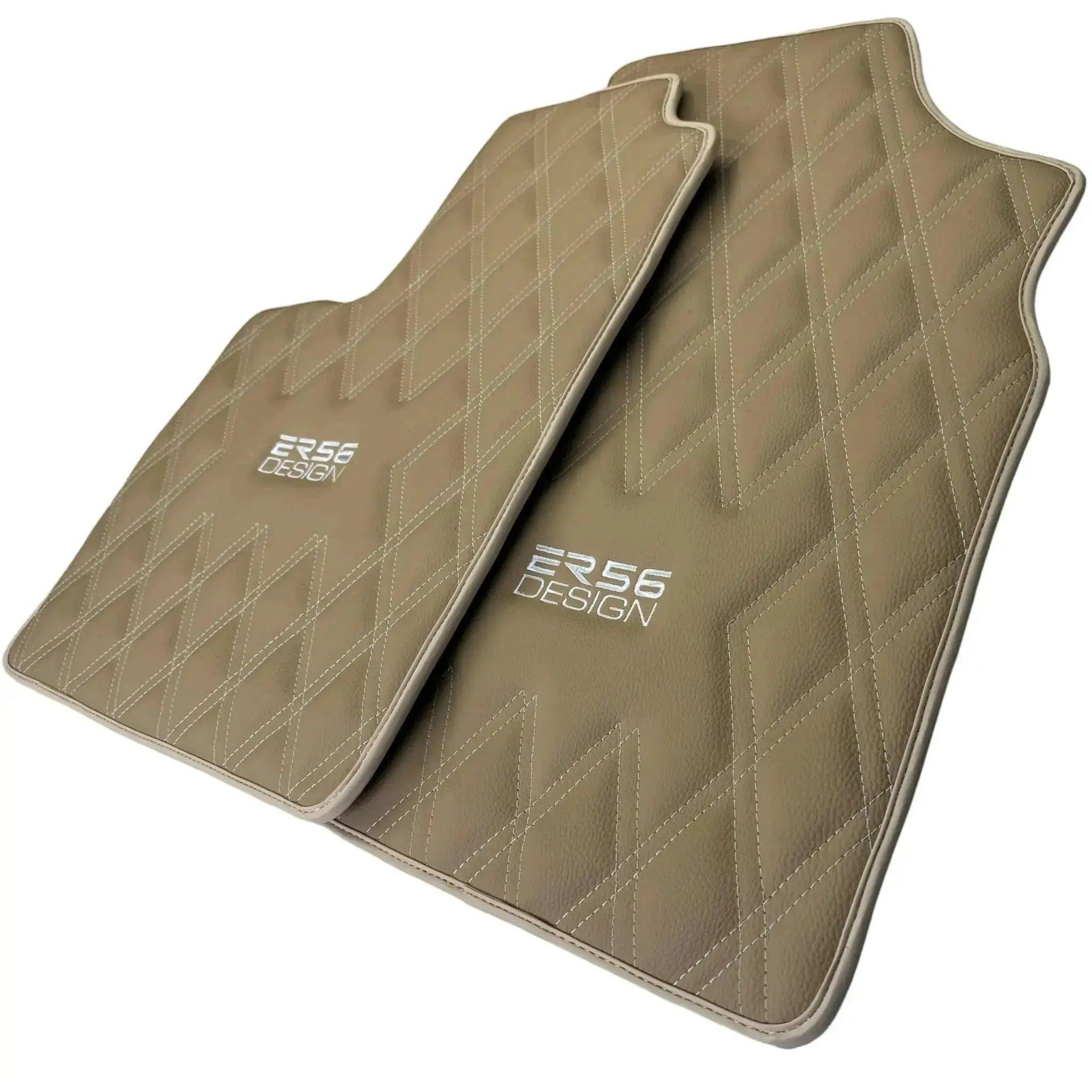 Beige Floor Mats for Bentley Continental GT (2018–2023) with Leather | ER56 Design - AutoWin