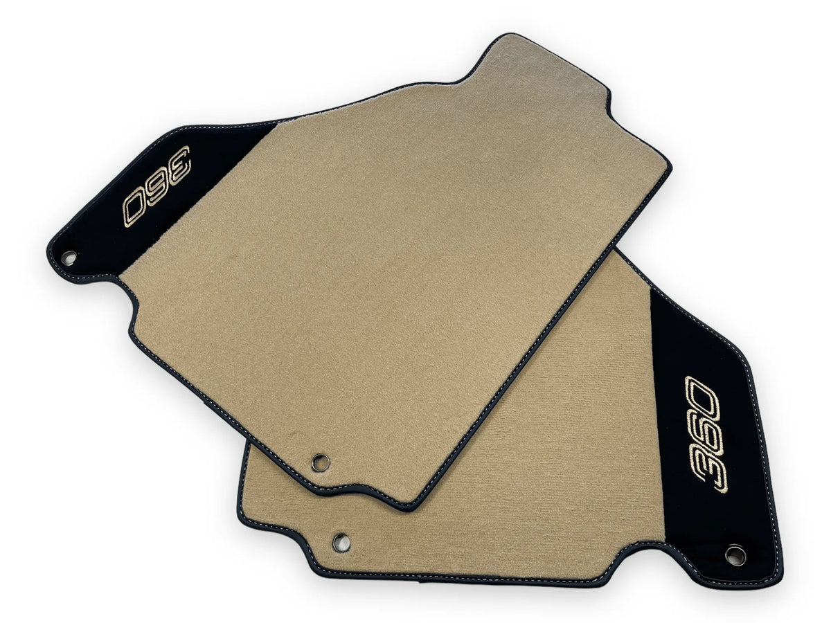 Beige Floor Mats For Ferrari 360 Modena 1999-2005 With Alcantara Leather - AutoWin