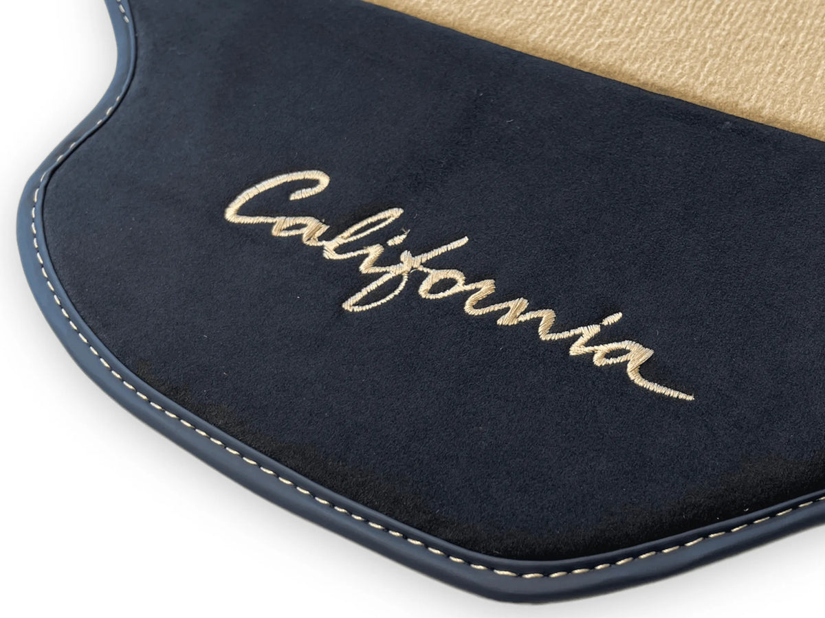Beige Floor Mats For Ferrari California 2008-2014 With Alcantara - AutoWin