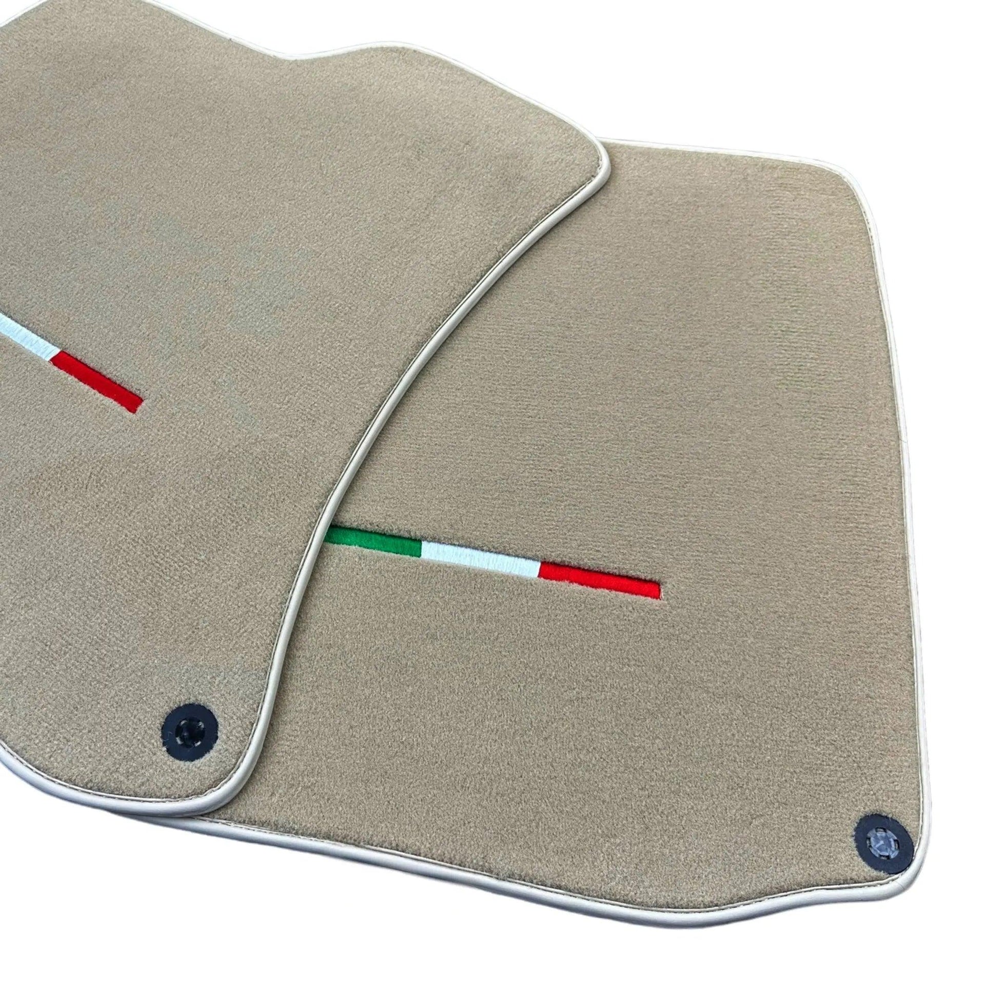 Beige Floor Mats for Ferrari Roma (2021-2024) Italian Edition - AutoWin