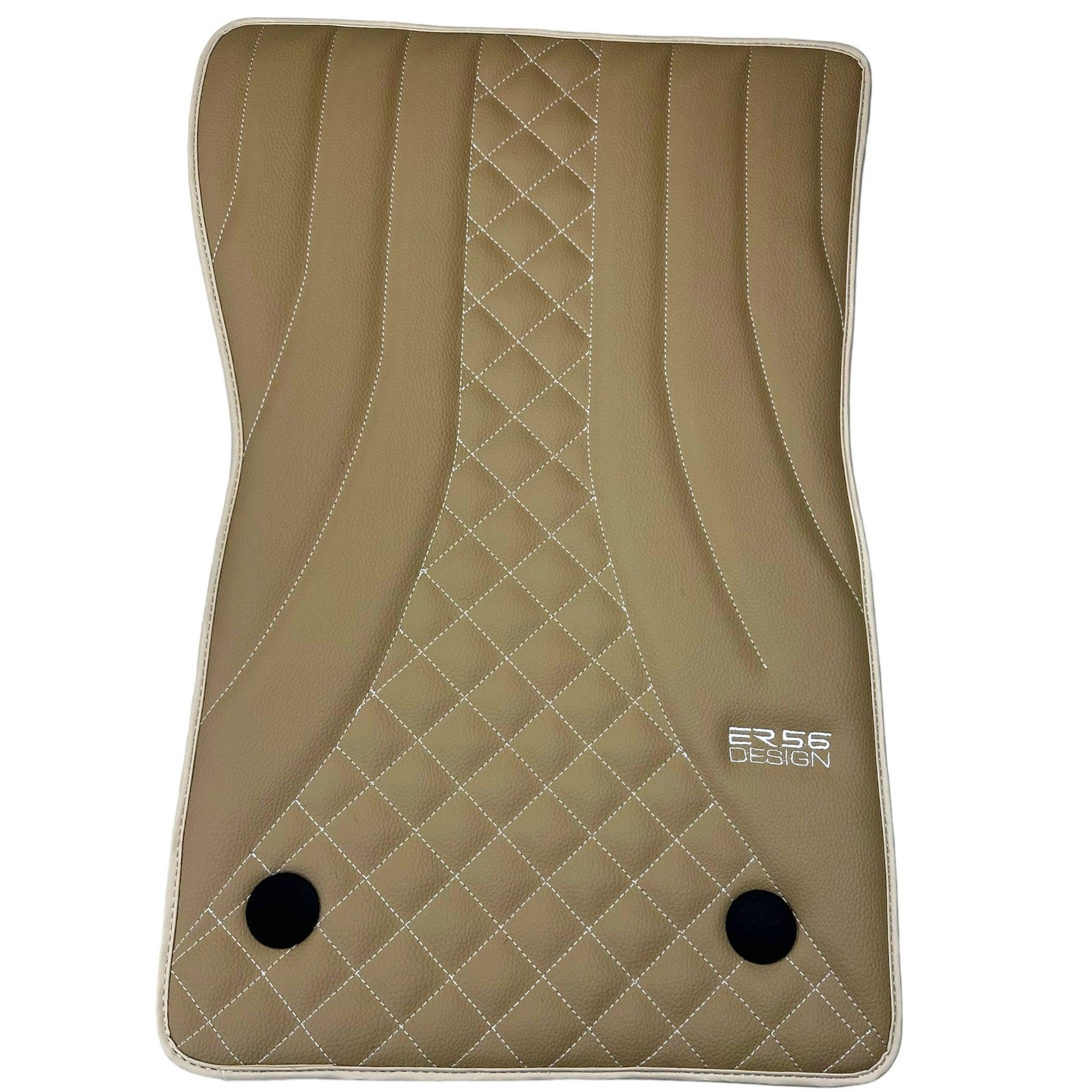 Beige Leather Floor Mats for Mercedes-Benz W463 (2018-2023) ER56 Design - AutoWin