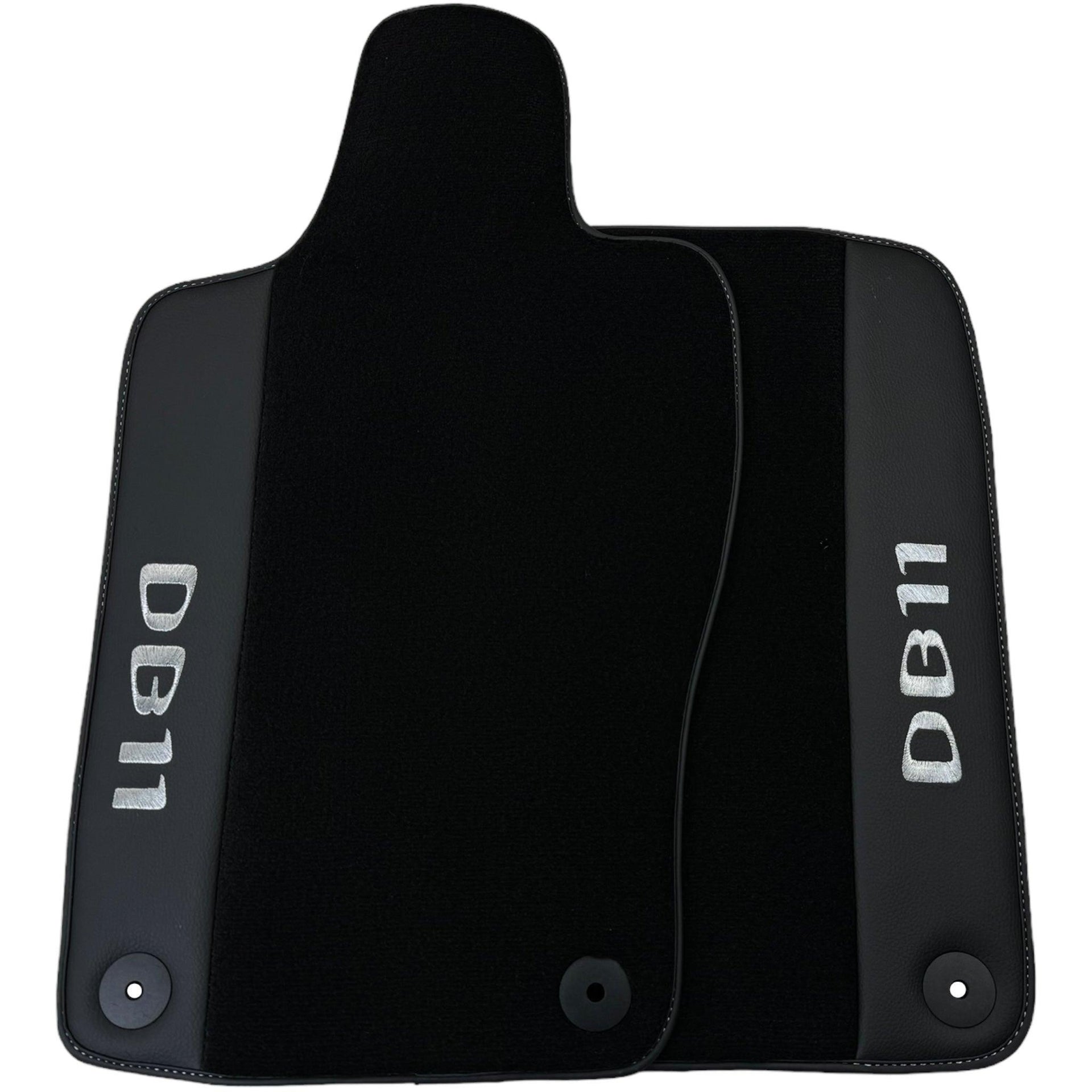 Black Floor Mats for Aston Martin DB11 (2016–2023) with Leather - AutoWin