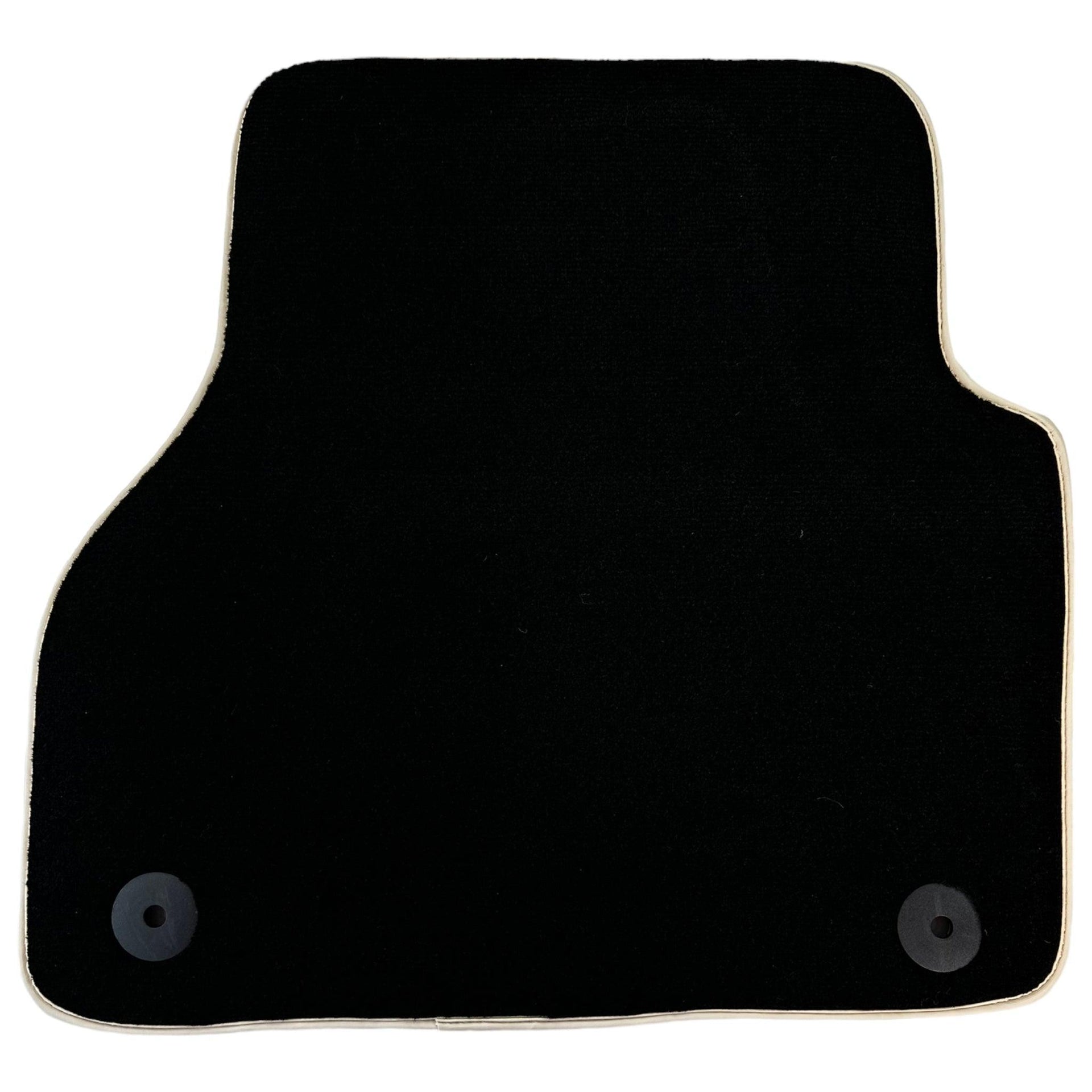Black Floor Mats For Audi A6 - C8 Sedan (2018-2023) Beige Trim - AutoWin