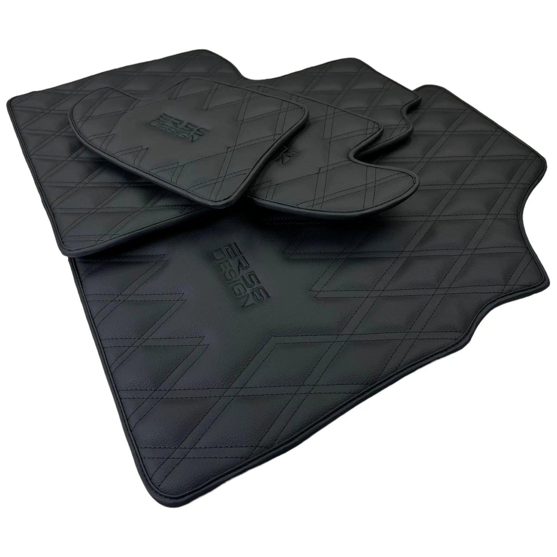 Black Floor Mats for Bentley Continental GT (2003–2011) with Leather | ER56 Design - AutoWin