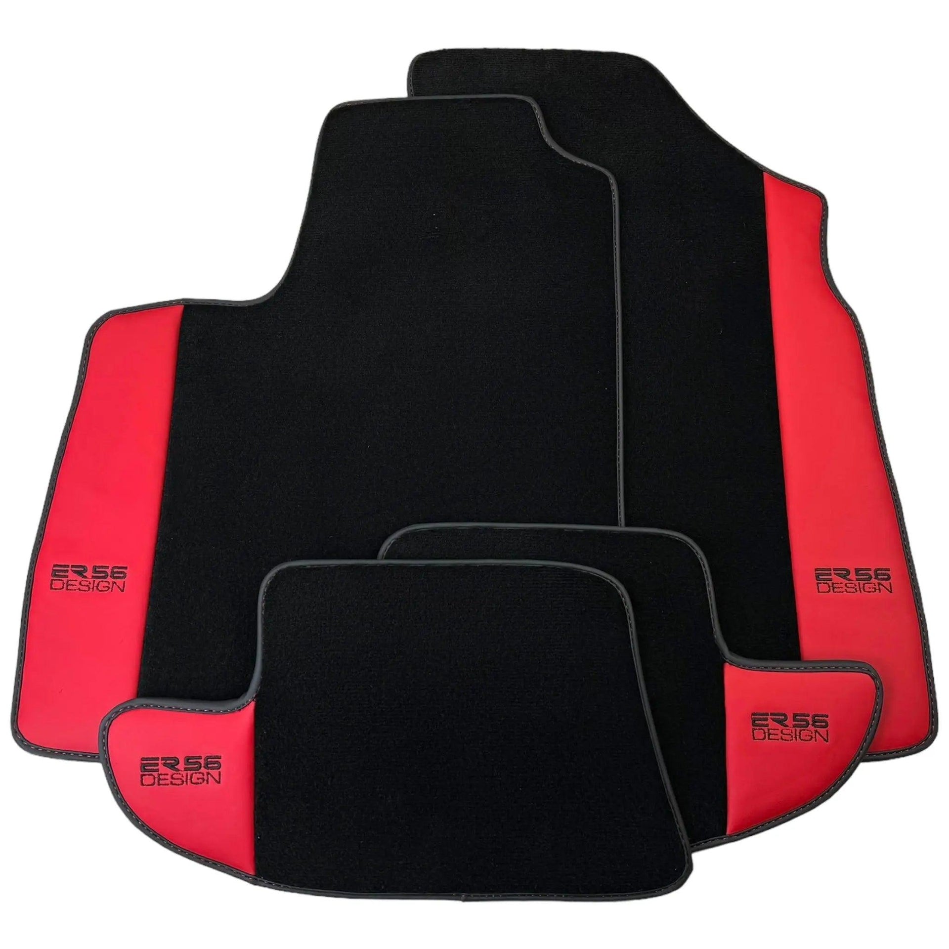 Black Floor Mats for Bentley Continental GT (2003–2011) with Red Leather | ER56 Design - AutoWin