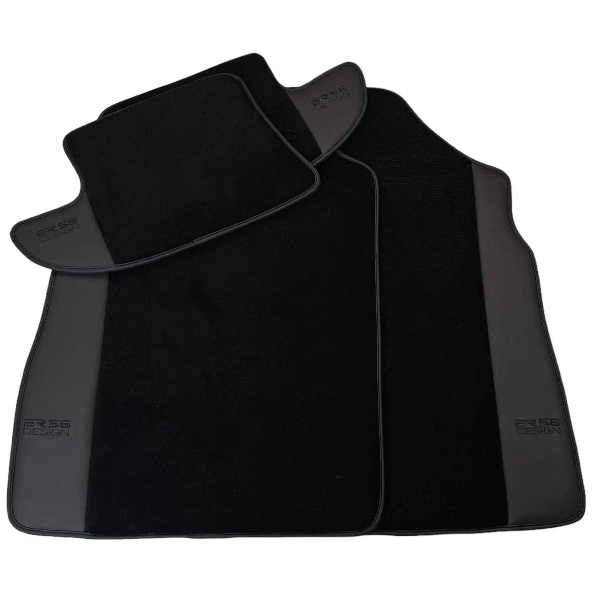 Black Floor Mats for Bentley Continental GT (2011–2018) with Dark Brown Leather | ER56 Design - AutoWin