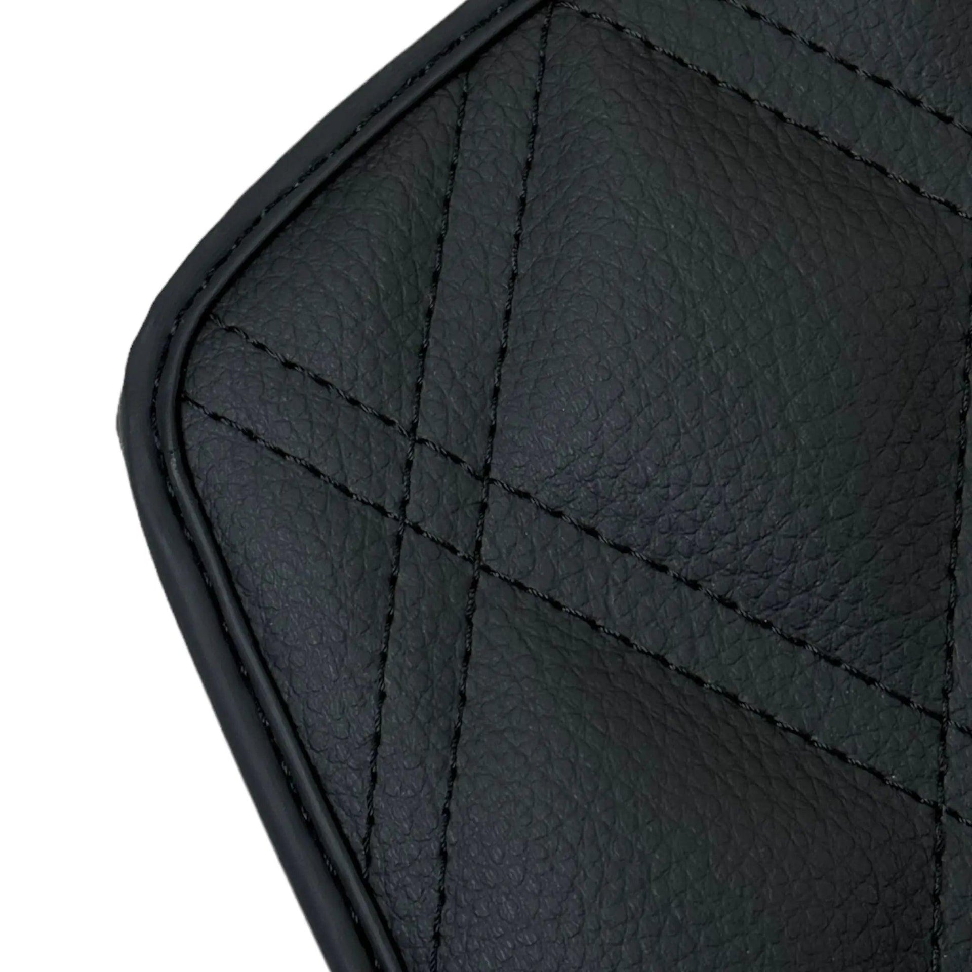Bentley Continental GT (2018–2023) Black Floor Mats - with Leather | ER56 Design