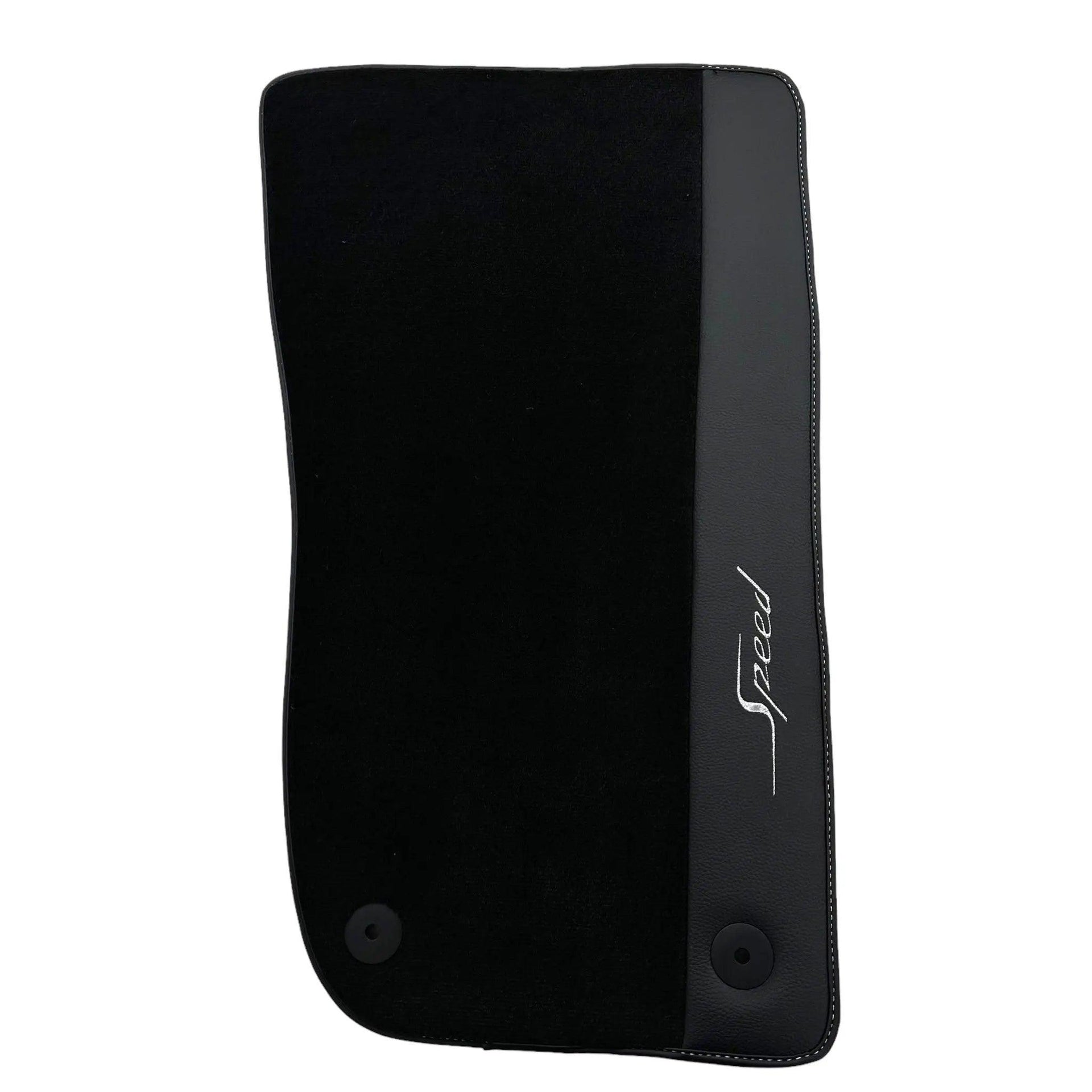 Black Floor Mats For Bentley Continental GTC (2018-2023) Speed with Leather - AutoWin