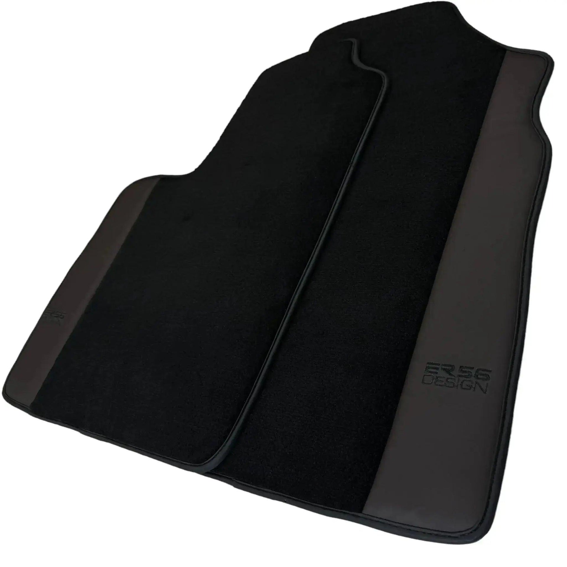 Black Floor Mats for Bentley Continental GTC (2018–2023) with Dark Brown Leather | ER56 Design - AutoWin