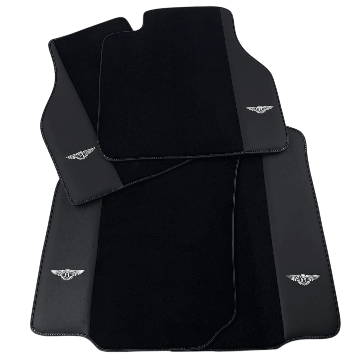 Black Floor Mats for Bentley Flying Spur (2013-2019) with Leather