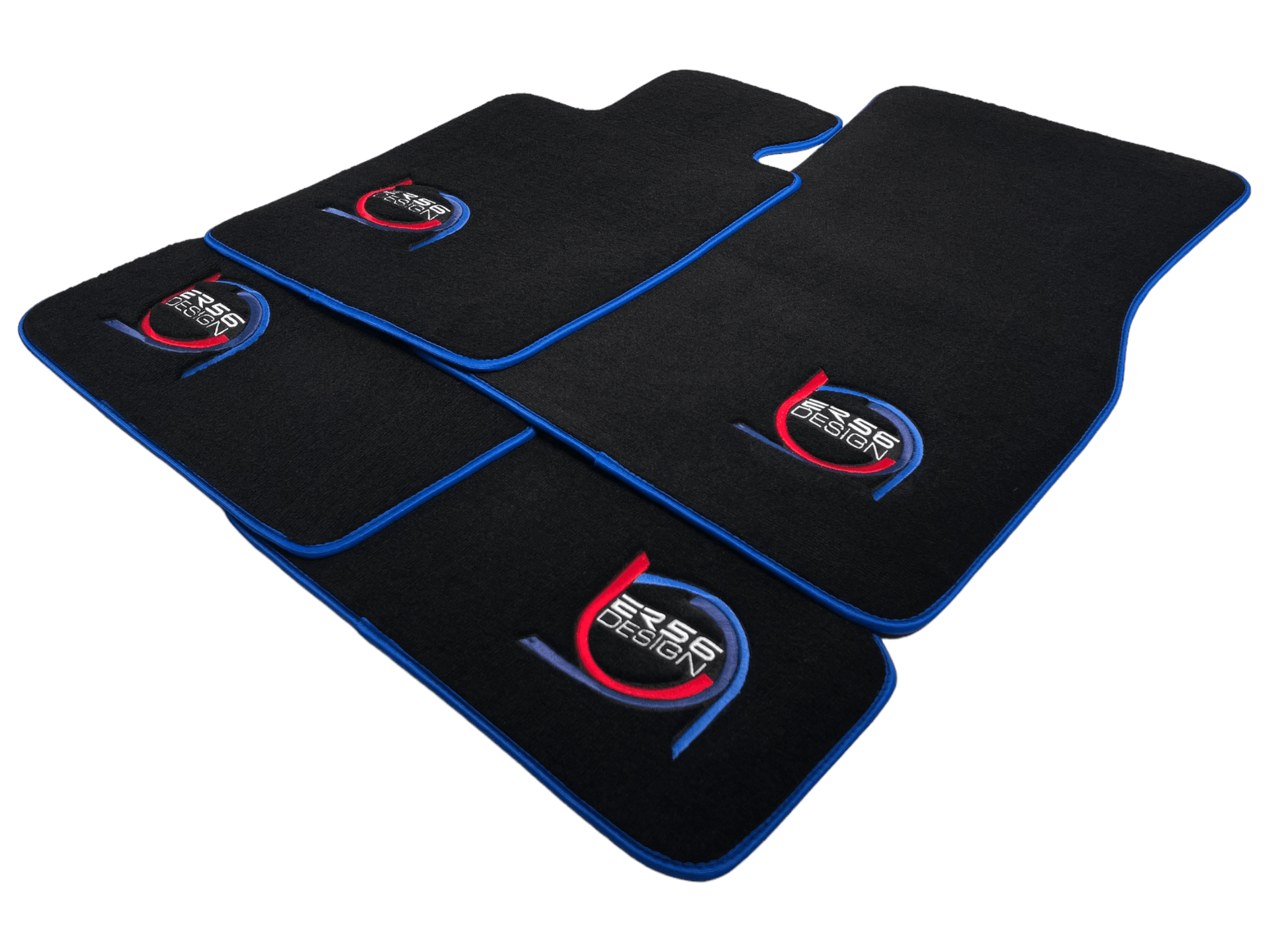 Black Floor Mats For BMW 1 Series F70 ER56 Design Limited Edition Blue Trim - AutoWin