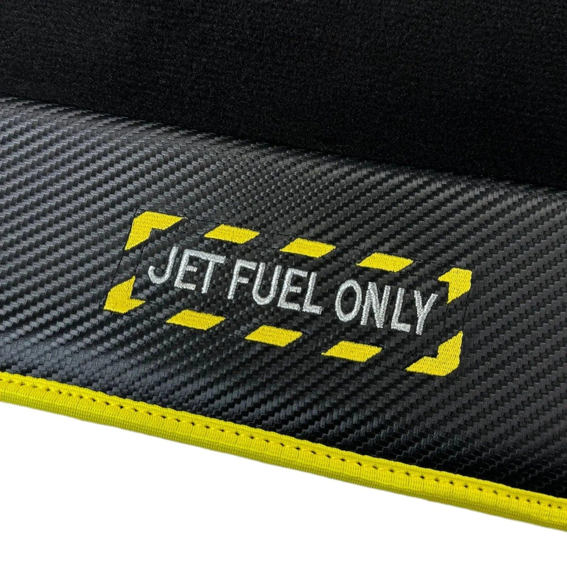 Black Floor Mats For BMW 6 Series F12 | Fighter Jet Edition | Yellow Trim AutoWin Brand - AutoWin