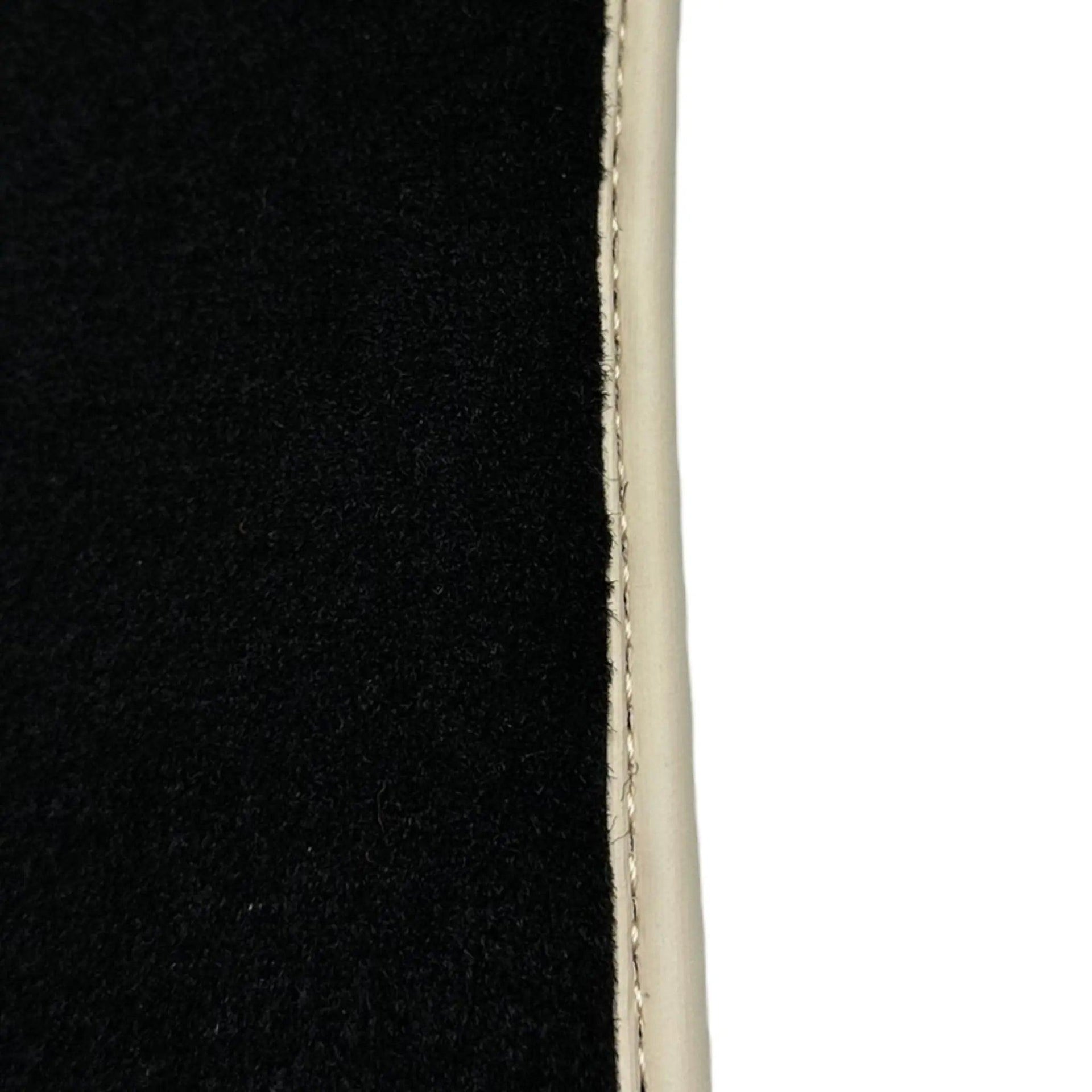 Black Floor Mats For Chevrolet Corvette C7 Convertible (2014-2019) with Beige Trim - AutoWin