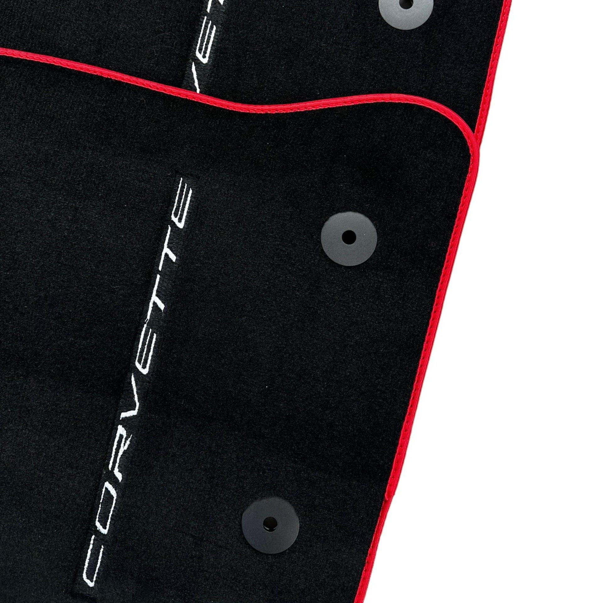 Black Floor Mats For Chevrolet Corvette C7 Targa Top (2014-2019) - AutoWin
