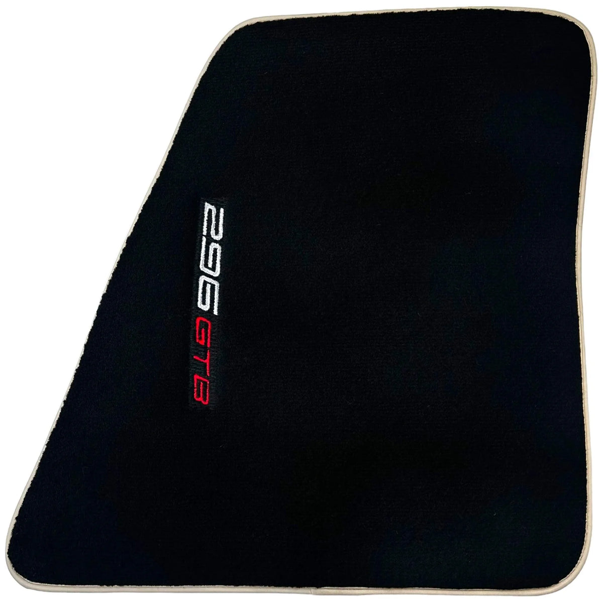 Black Floor Mats for Ferrari 296 GTB (2022-2027) with Beige Trim - AutoWin