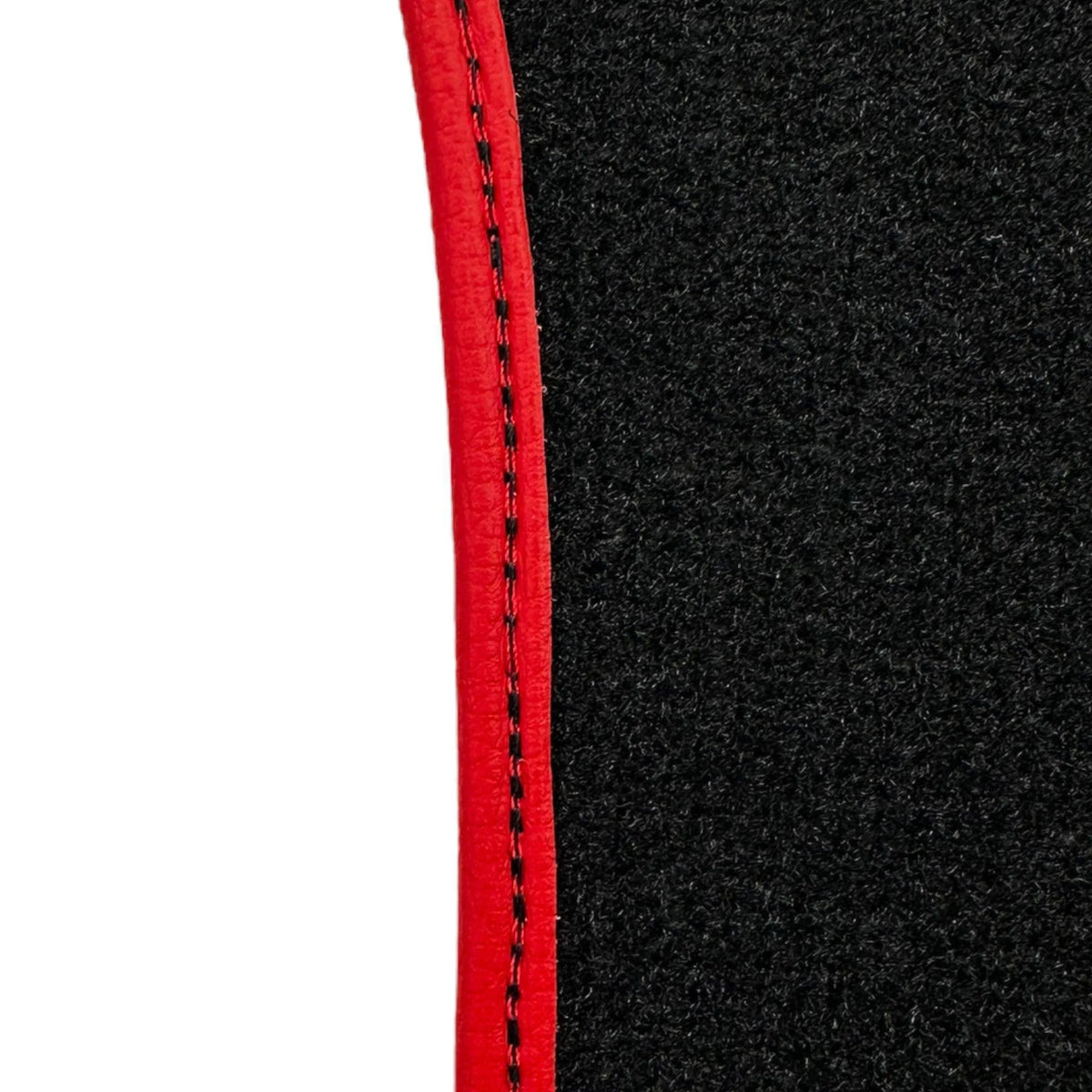 Black Floor Mats for Ferrari 296 GTB (2022-2027) with Leather and Red Trim - AutoWin