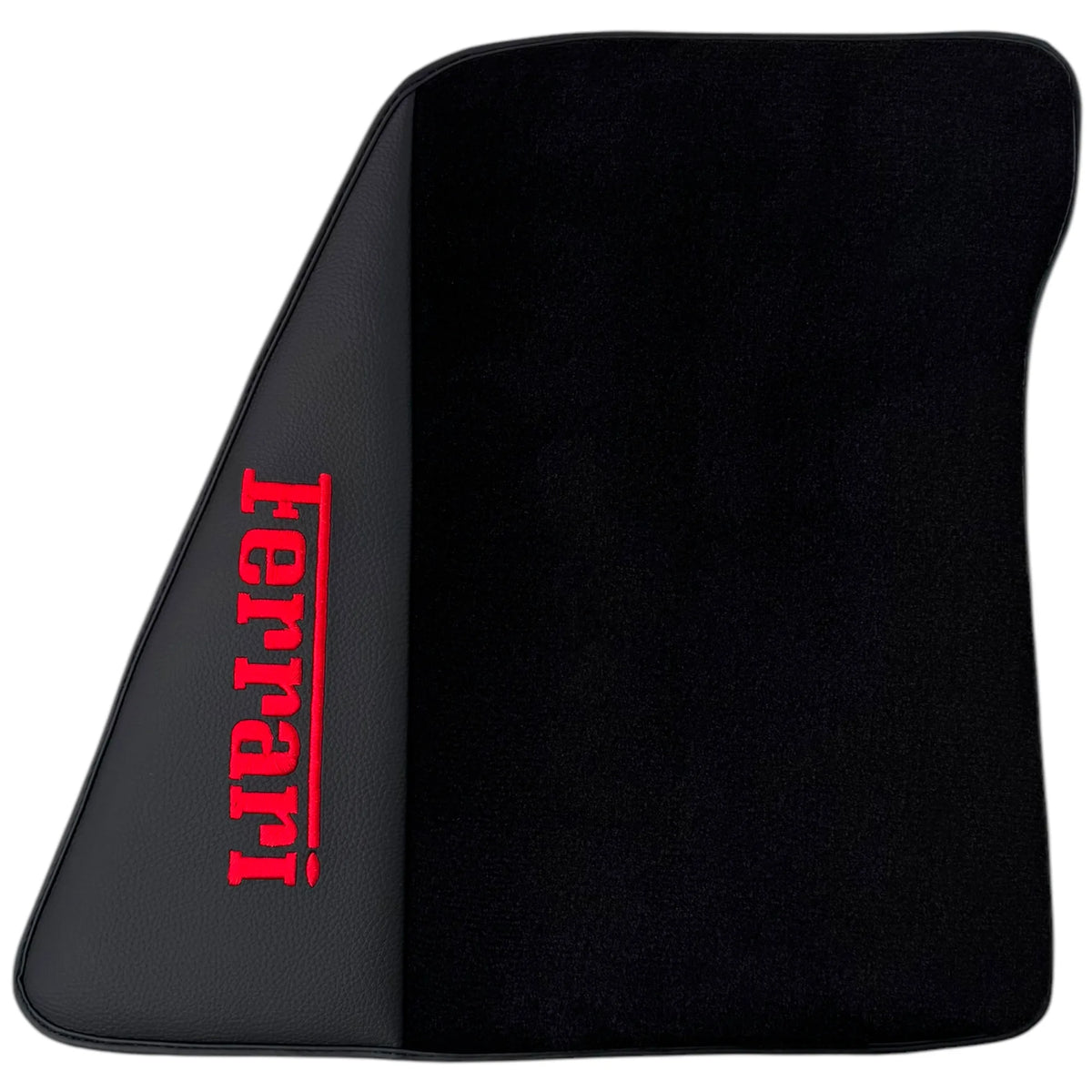 Black Floor Mats for Ferrari 296 GTB (2022-2027) with Leather | Red Logo
