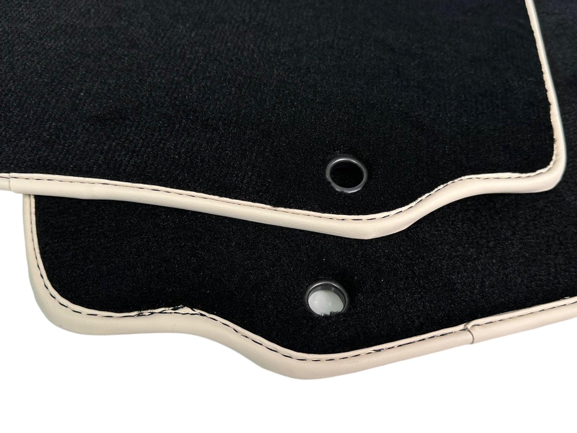 Black Floor Mats For Ferrari 360 Modena 1999-2005 With Beige Leather - AutoWin