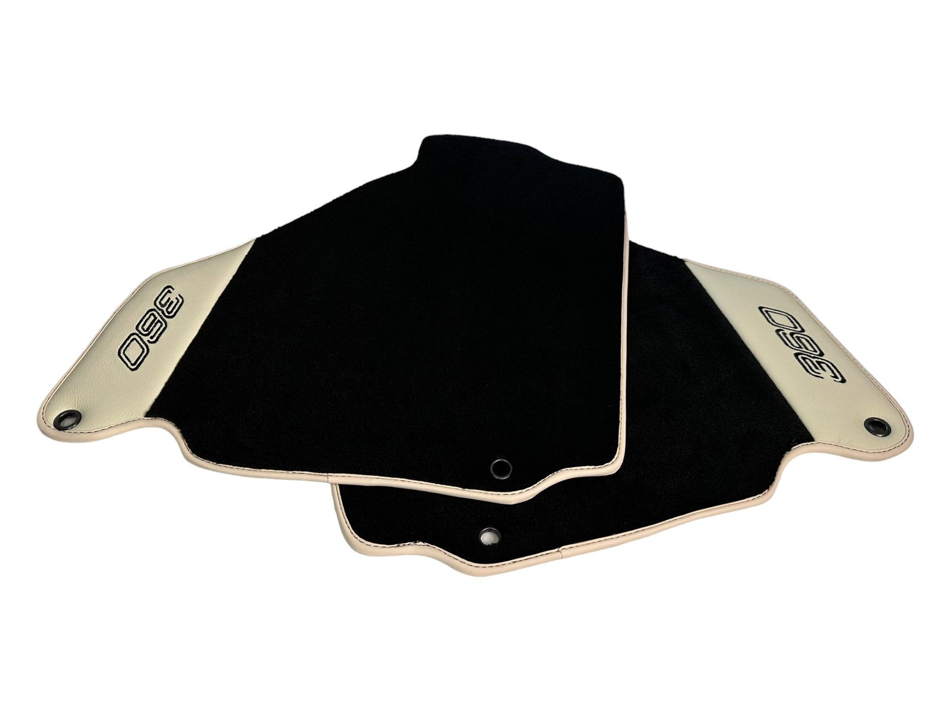 Black Floor Mats For Ferrari 360 Modena 1999-2005 With Beige Leather - AutoWin