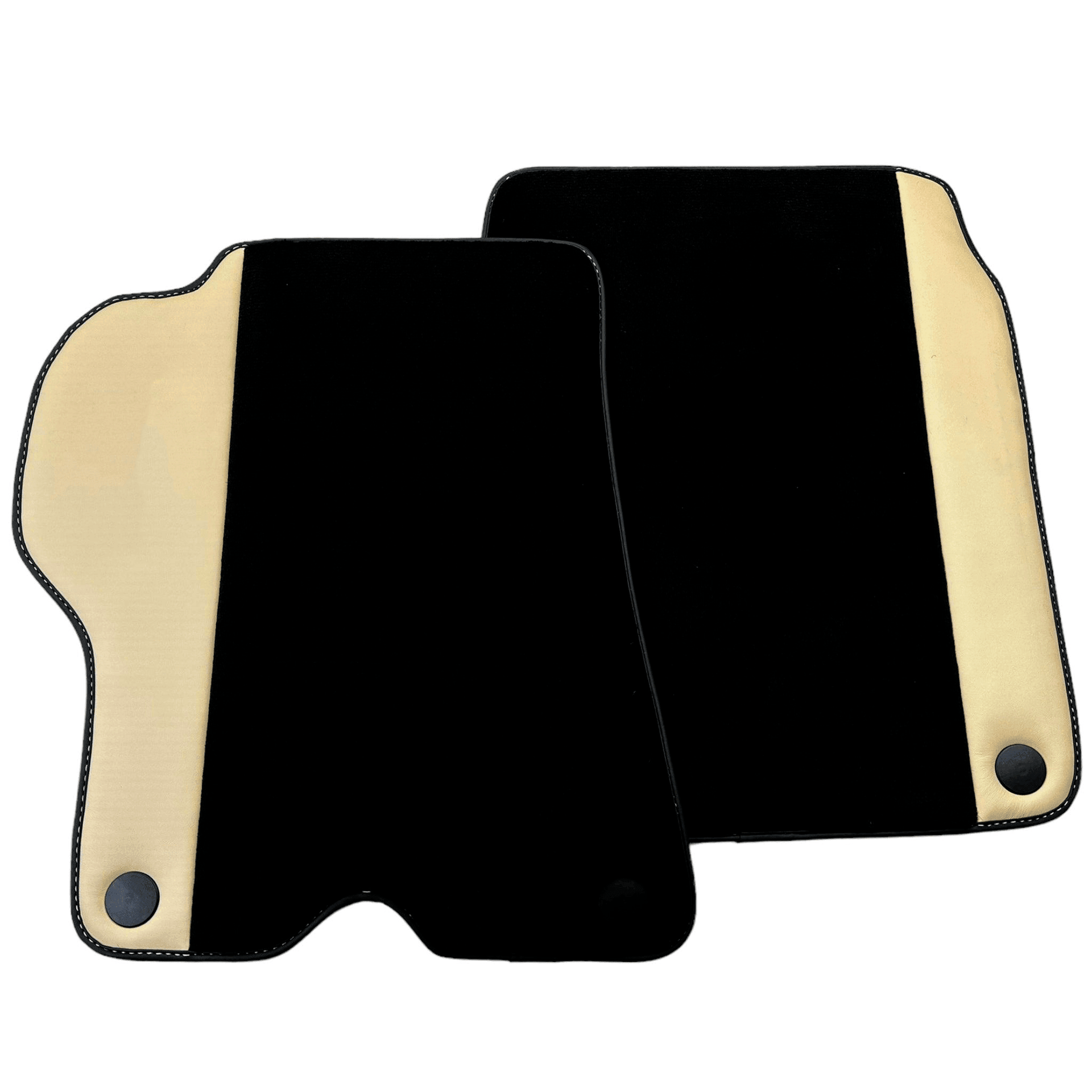 Black Floor Mats for Ferrari California (2008-2014) with Crema Nappa Leather - AutoWin