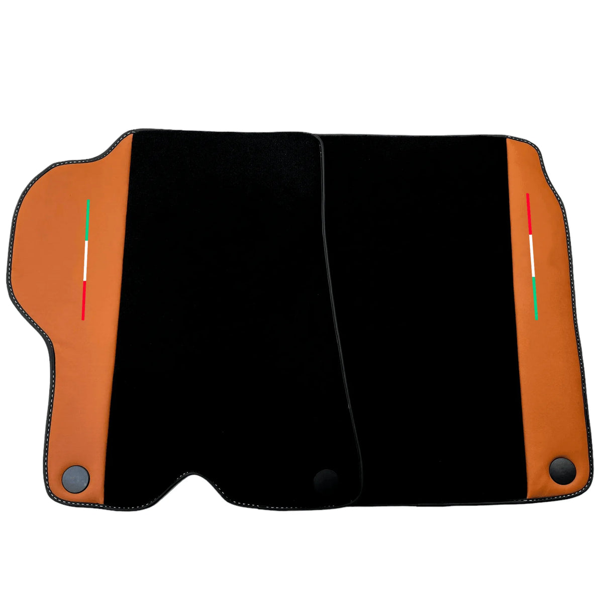 Black Floor Mats for Ferrari California (2008-2014) with Cuoio Nappa Leather - AutoWin