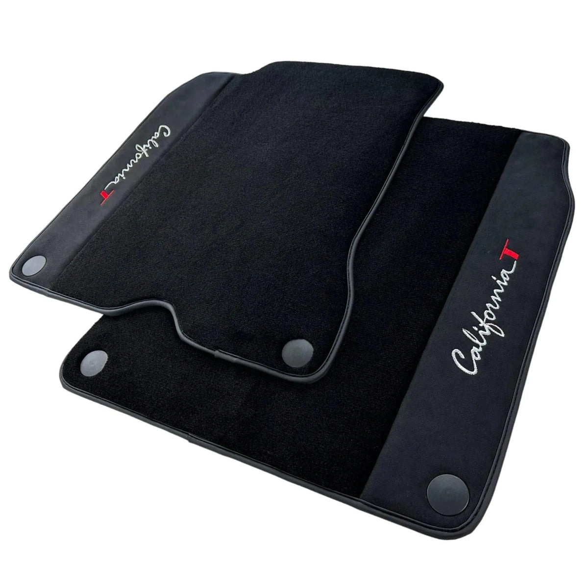 Black Floor Mats For Ferrari California T 2015–2018 with Black Alcantara - AutoWin