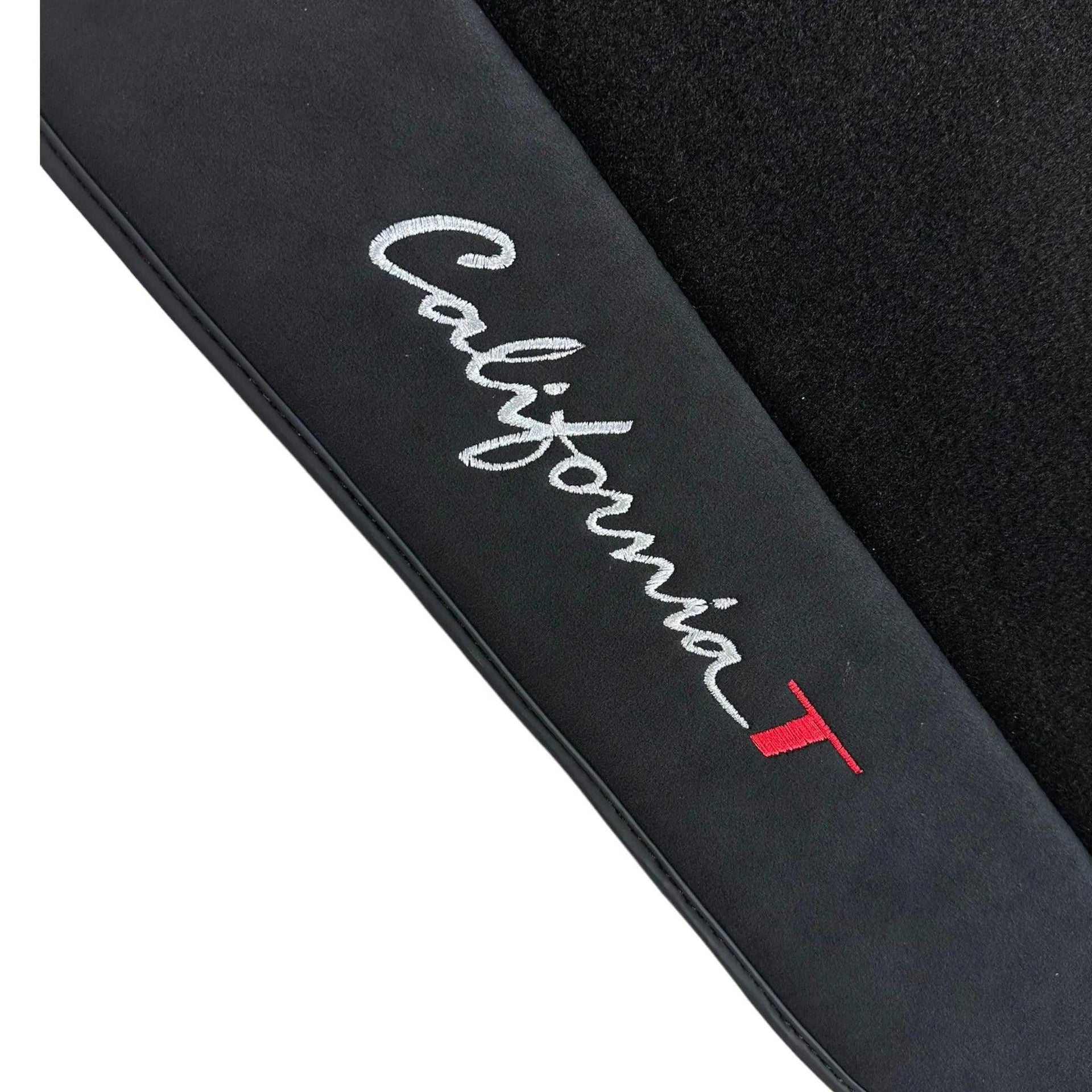 Black Floor Mats For Ferrari California T 2015–2018 with Black Alcantara - AutoWin