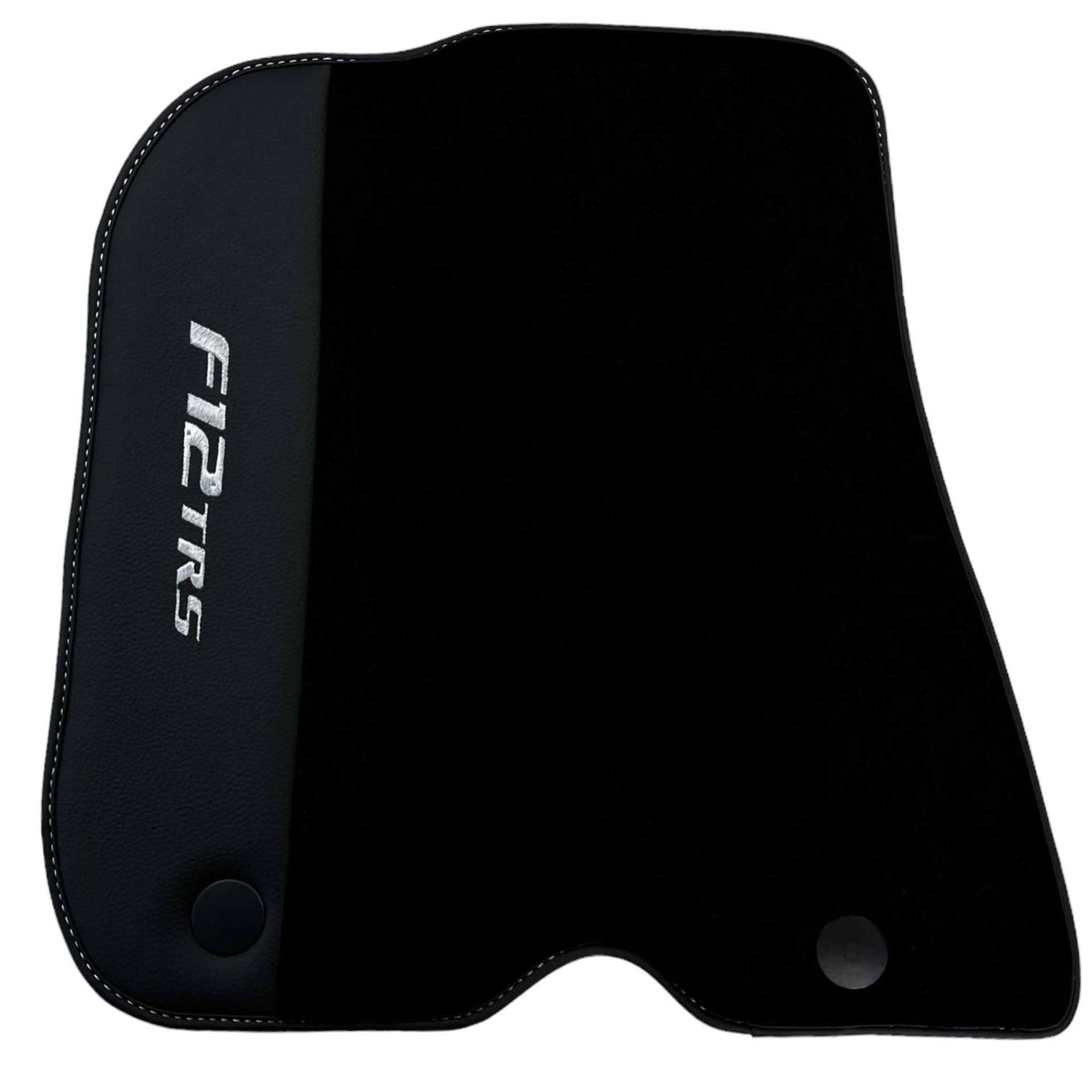 Black Floor Mats for Ferrari F12 TRS (2014) with Leather - AutoWin