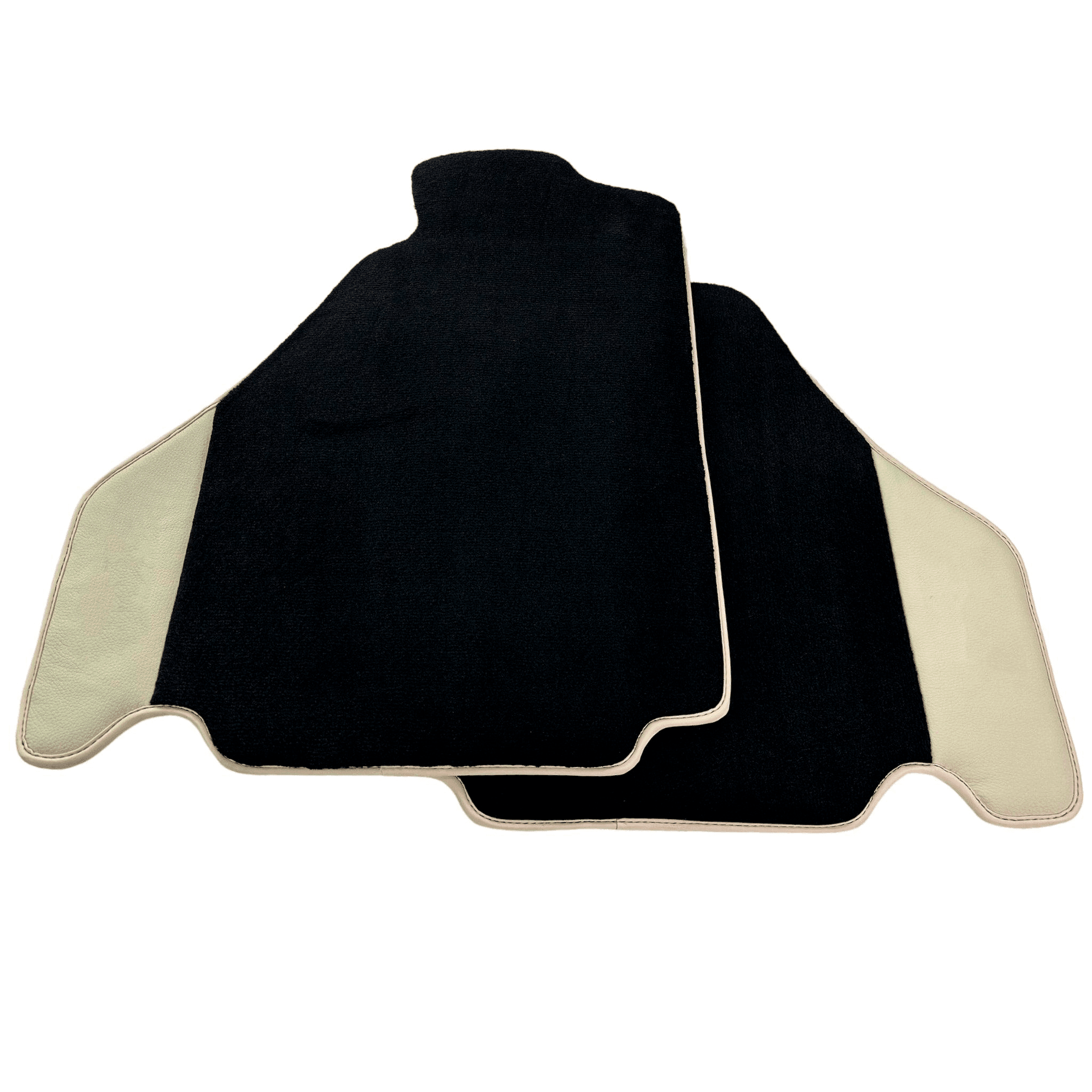 Black Floor Mats For Ferrari F430 2004-2009 With Beige Leather - AutoWin