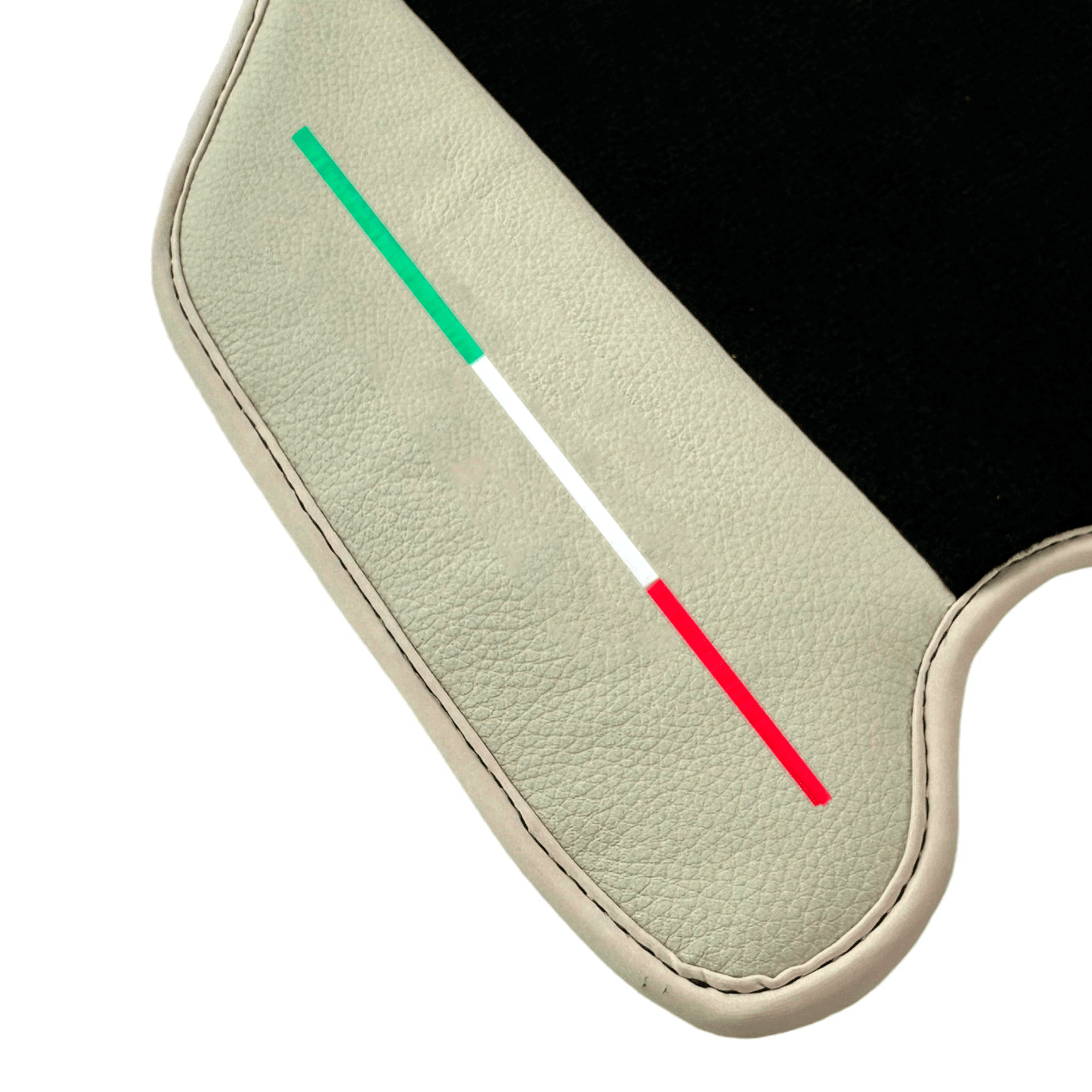 Black Floor Mats For Ferrari F430 2004-2009 With Beige Leather - AutoWin