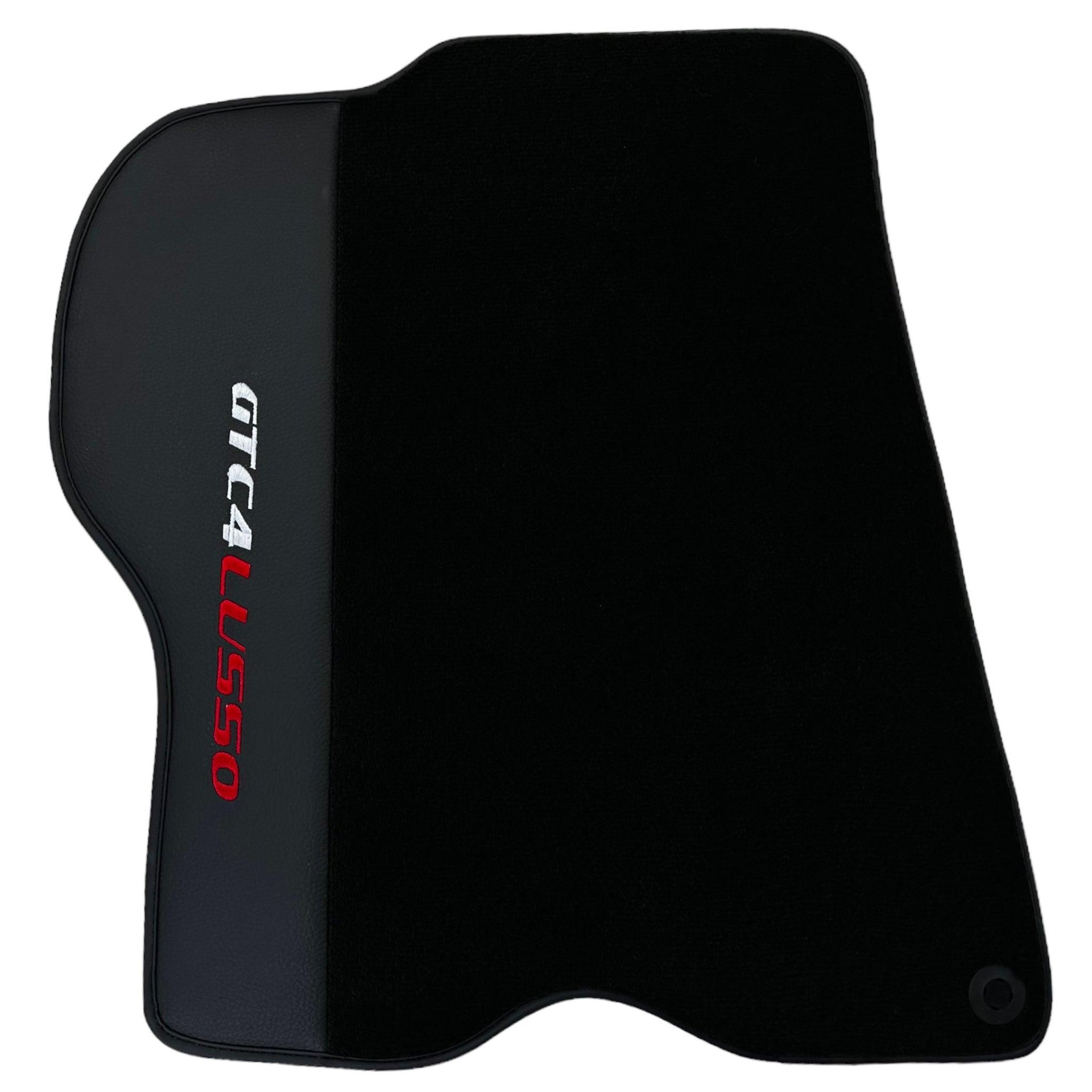 Black Floor Mats For Ferrari GTC4 Lusso (2016-2023) with Leather - AutoWin