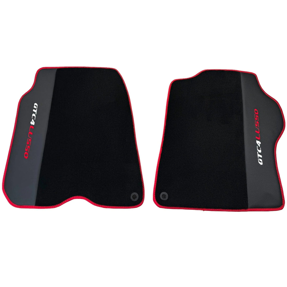 Black Floor Mats for Ferrari GTC4 Lusso with Leather and Red Trim | Right Hand Drive - AutoWin