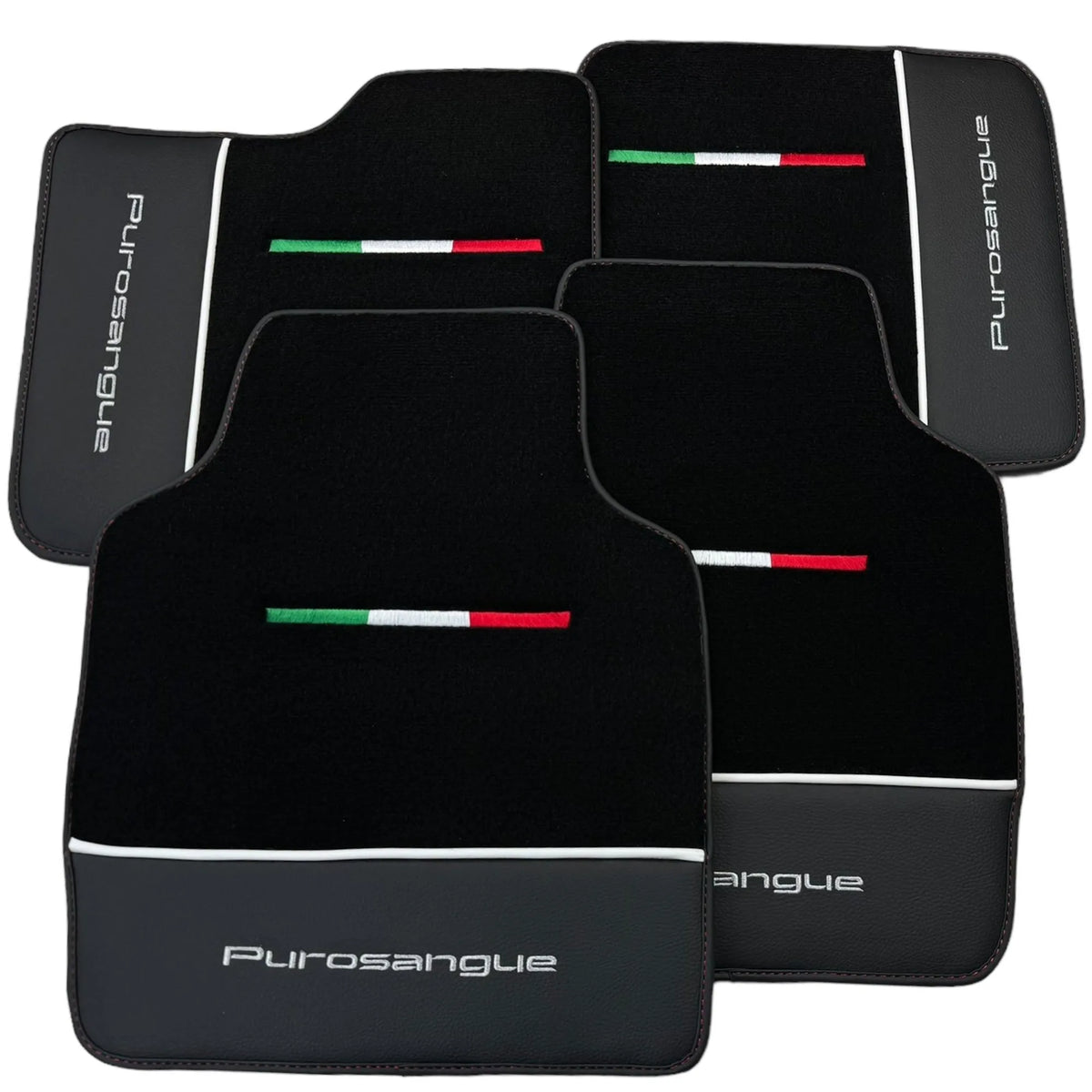Black Floor Mats for Ferrari Purosangue with Leather - AutoWin
