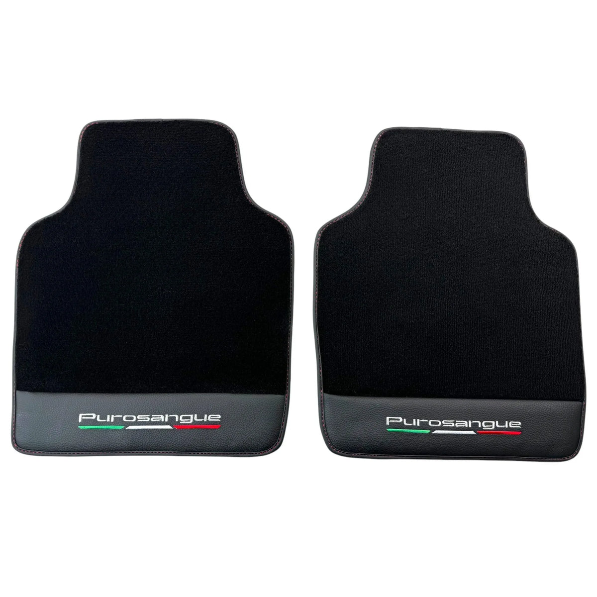 Black Floor Mats for Ferrari Purosangue with Leather and Black Trim | Italian Edition - AutoWin