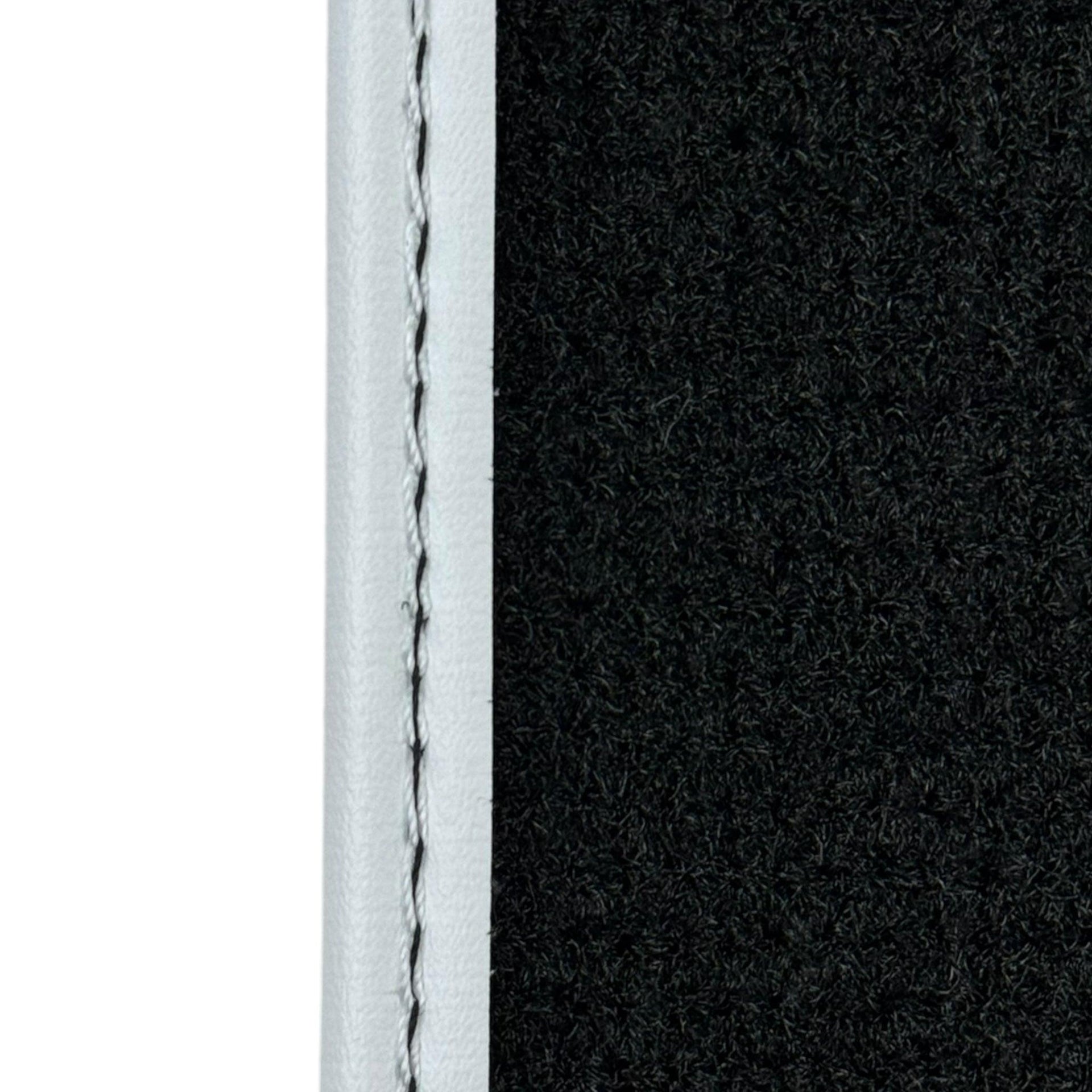 Black Floor Mats for Ferrari Purosangue with Leather and White Trim | Italian Edition - AutoWin