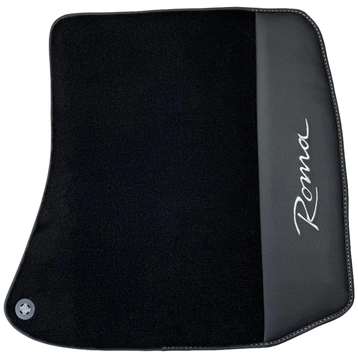 Black Floor Mats for Ferrari Roma (2021-2027) with Leather - AutoWin
