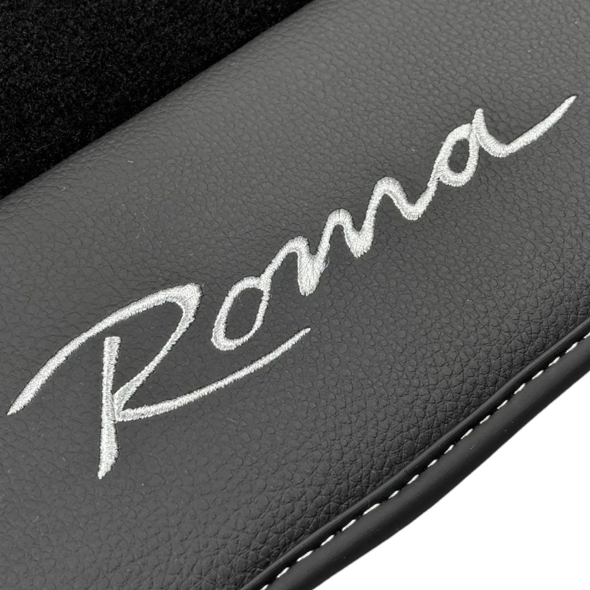 Black Floor Mats for Ferrari Roma (2021-2027) with Leather - AutoWin