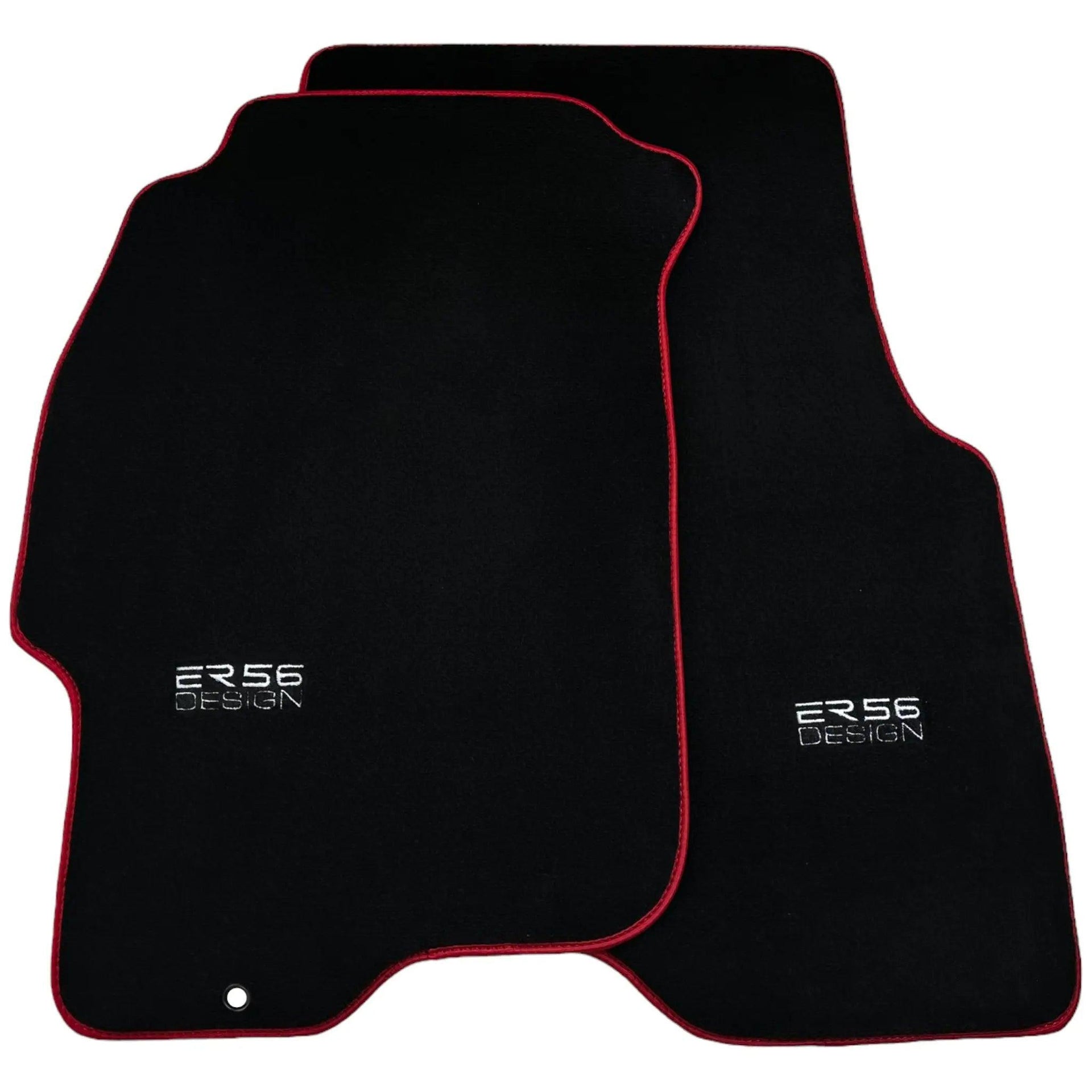 Black Floor Mats For Honda Civic VI (1995-2000) ER56 Design with Red Trim - AutoWin