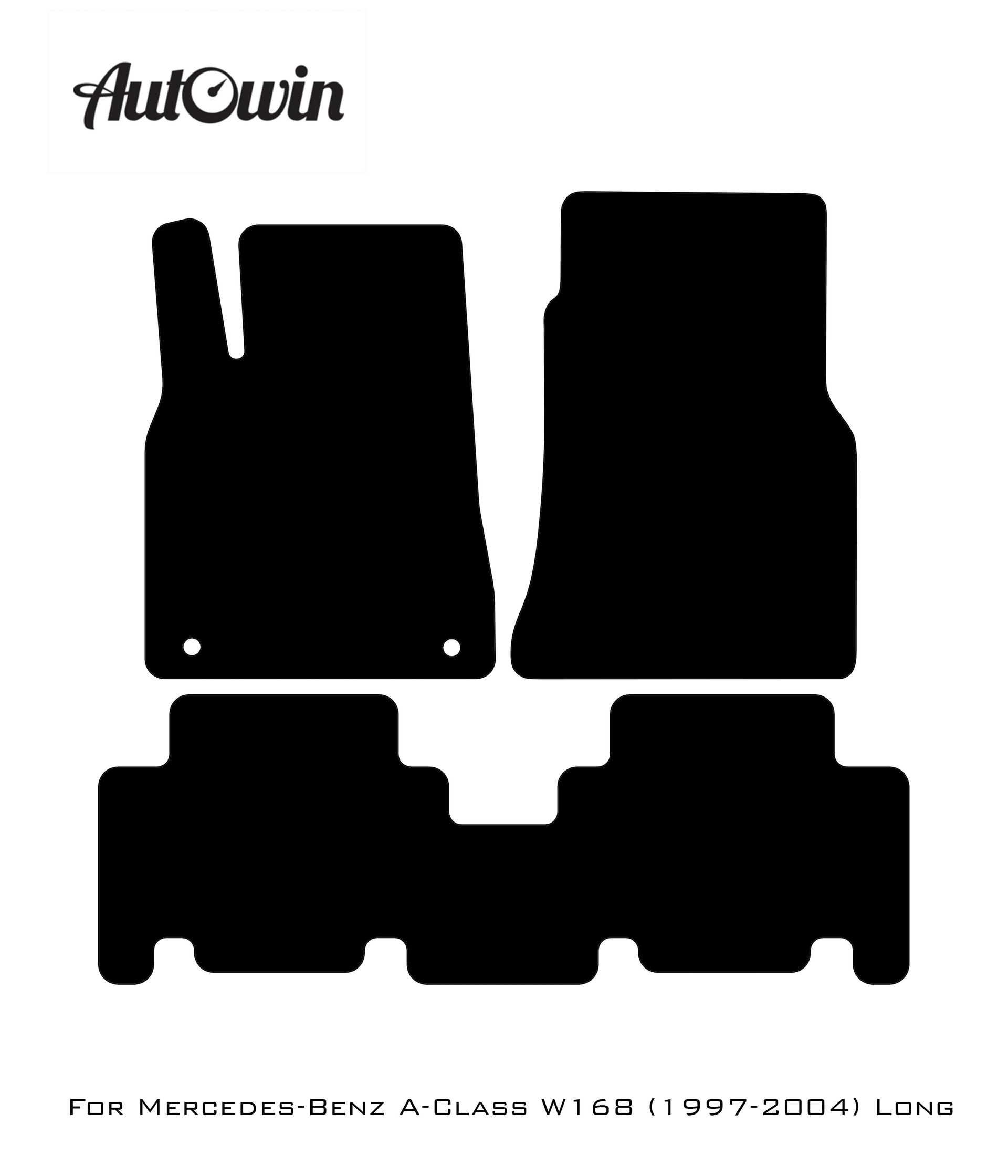 Black Floor Mats For Mercedes Benz A-Class W168 (1997-2004) | Limited Edition - AutoWin