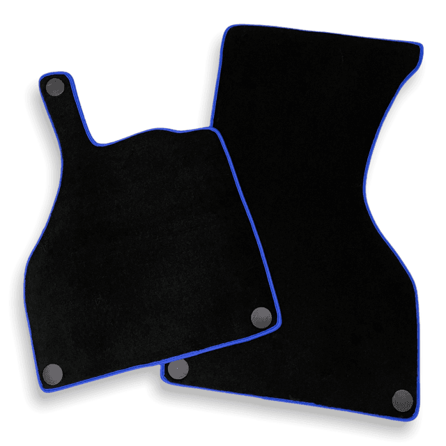 Black Floor Mats For Mercedes-Benz SLS-Class AMG (2009-2014) Blue Trim - AutoWin
