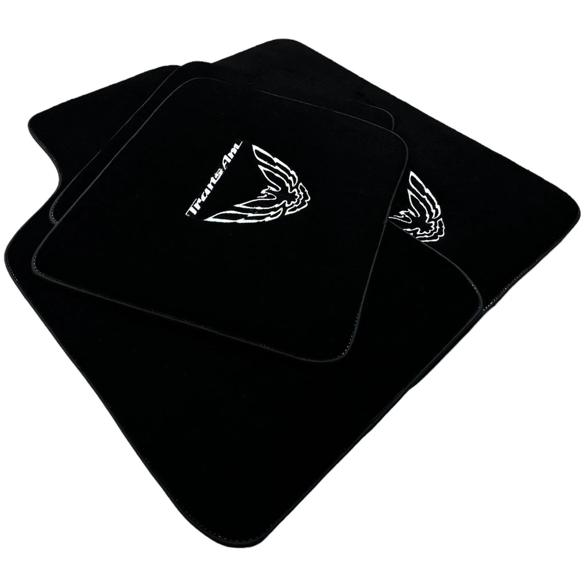 Black Floor Mats for Pontiac FireBird (1970-1981) with Trans Am Logo - AutoWin