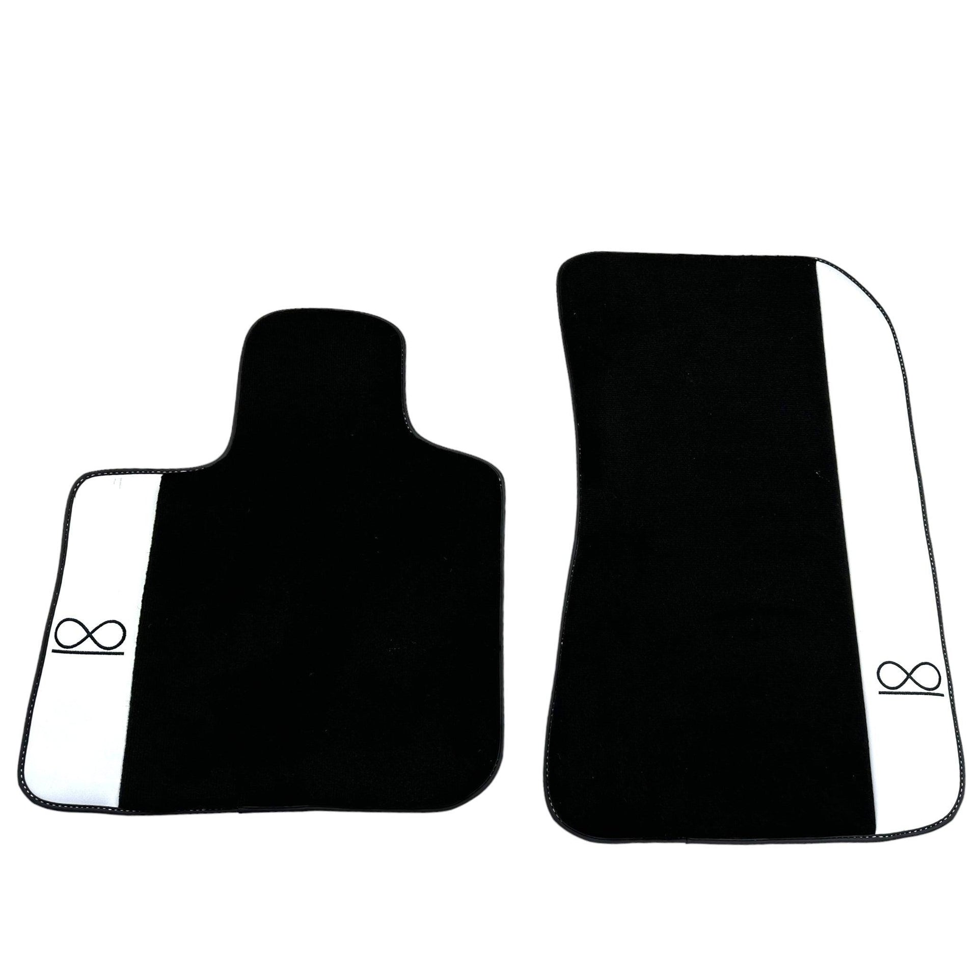 Black Floor Mats For Rolls Royce Black Badge Cullinan White Leather - AutoWin