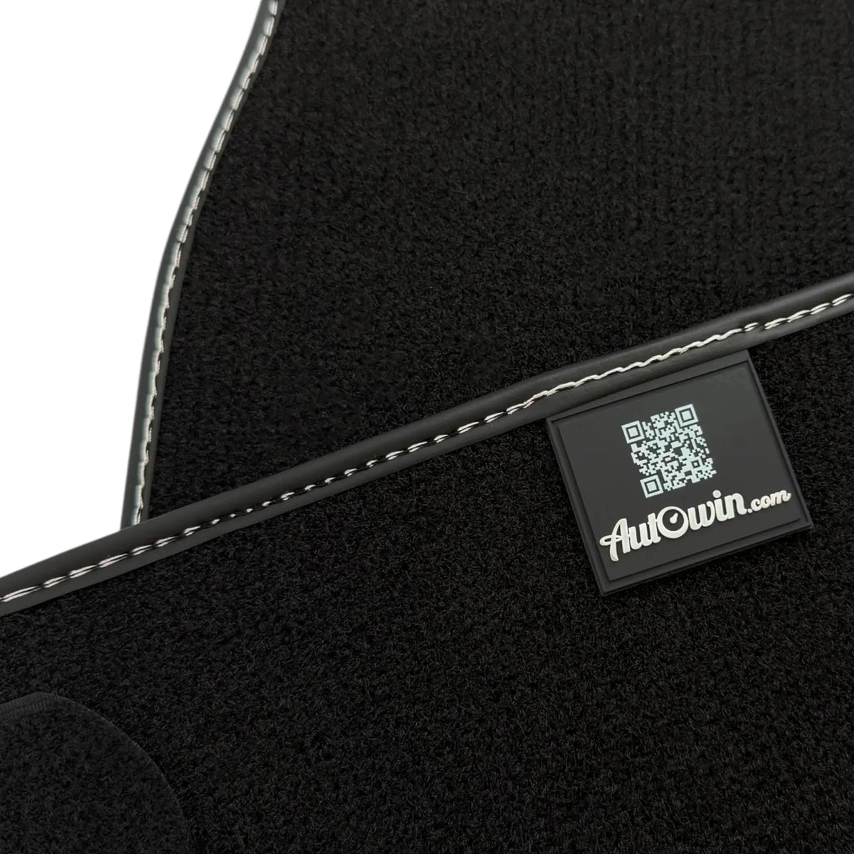 Black Floor Mats for Rolls Royce Dawn (2016-2023) with Gray Leather Borders