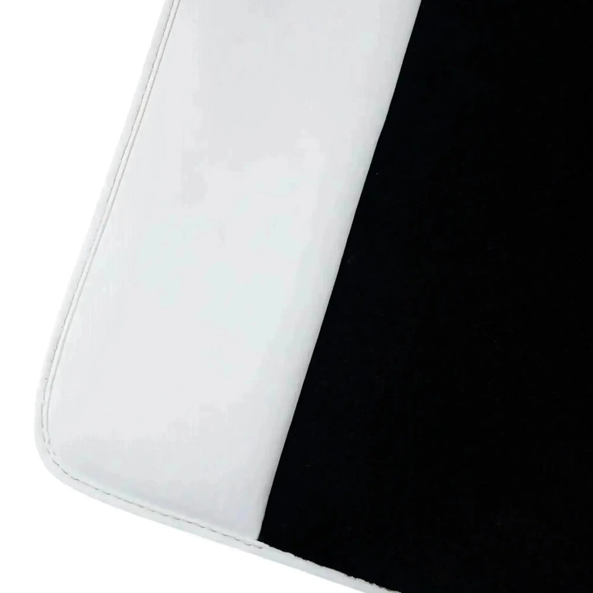 Black Floor Mats for Rolls Royce Dawn (2016-2023) with White Leather | White Trim