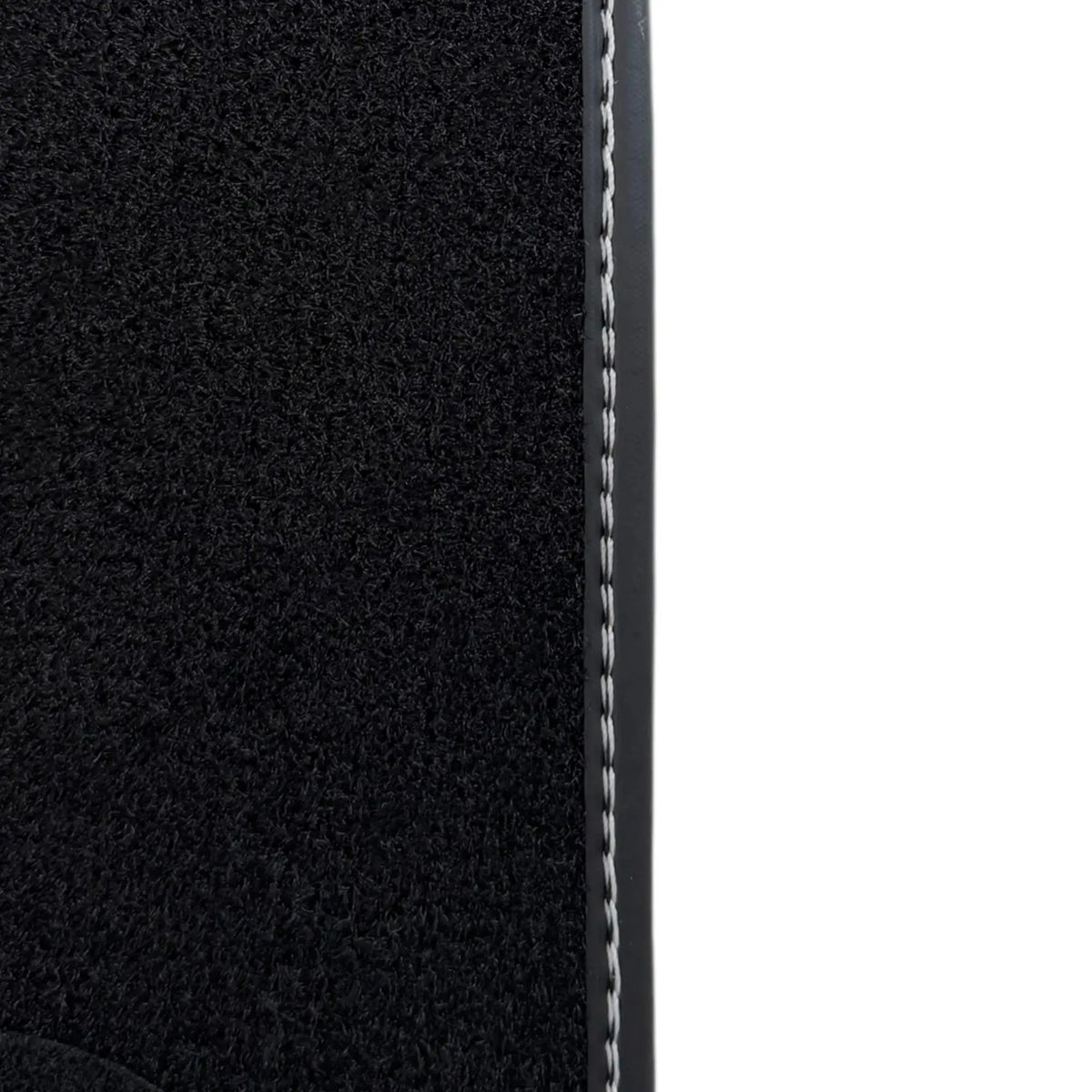 Black Floor Mats for Rolls Royce Phantom Sedan (2003-2016) with Gray Leather Borders