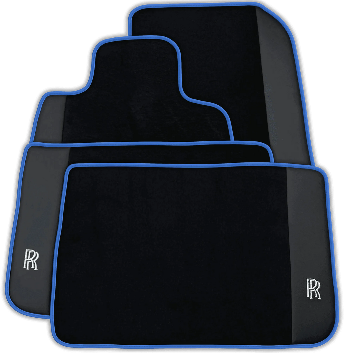 Black Floor Mats for Rolls Royce Shadow (1965-1977) with Leather | Various Trim Colors
