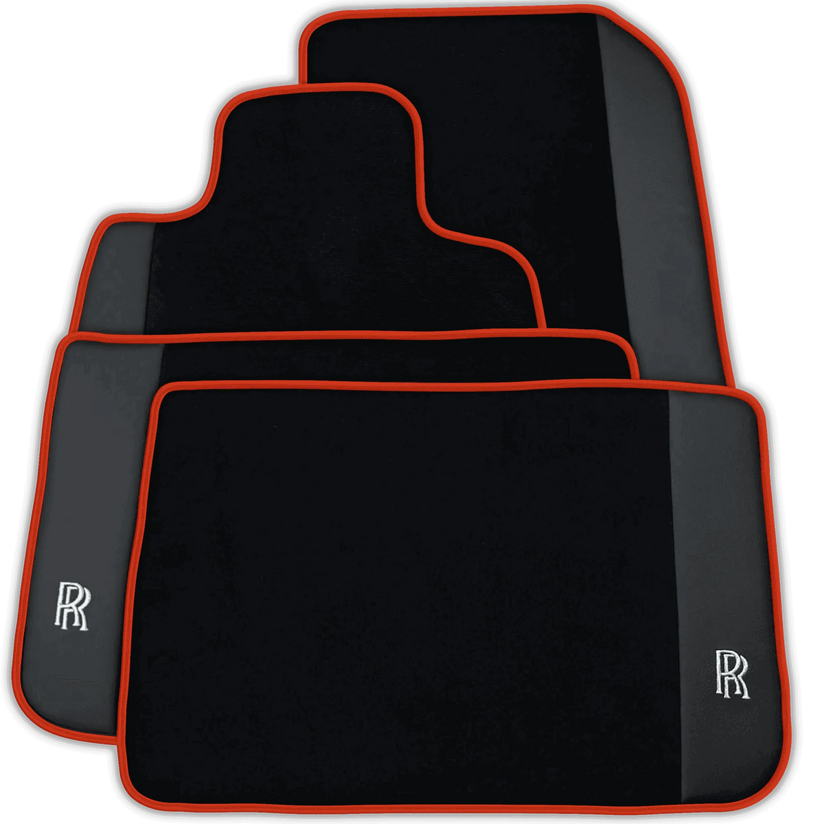 Black Floor Mats for Rolls Royce Shadow (1965-1977) with Leather | Various Trim Colors