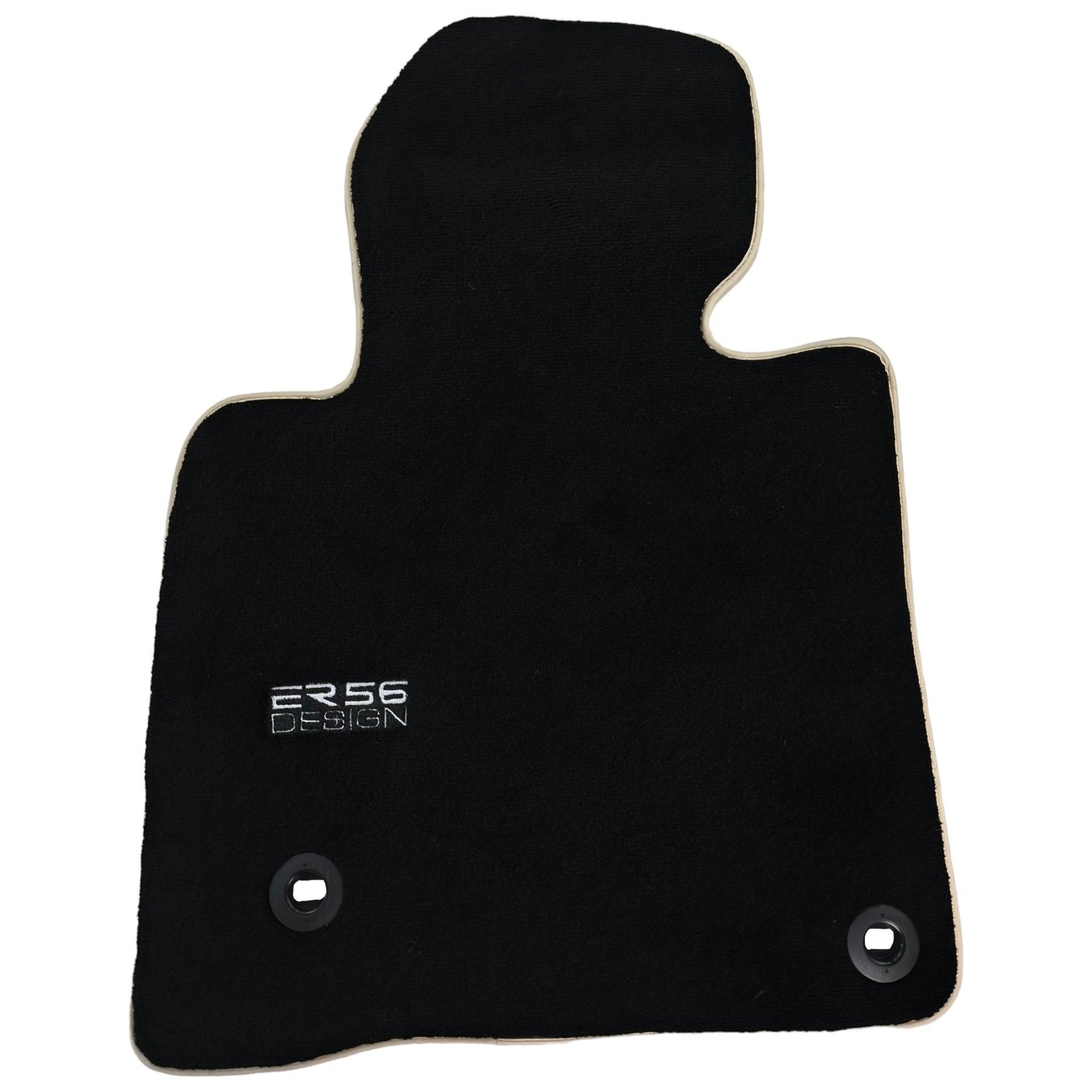 Black Floor Mats For Toyota Land Cruiser 200 (2008-2012) Beige Trim | ER56 Design - AutoWin
