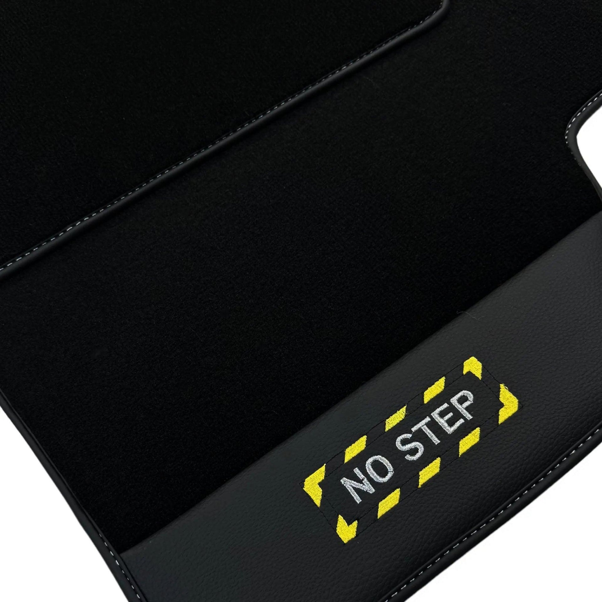 Black Floor Mats with Leather for Lamborghini Gallardo (2004-2014) - Fighter Jet Edition - AutoWin