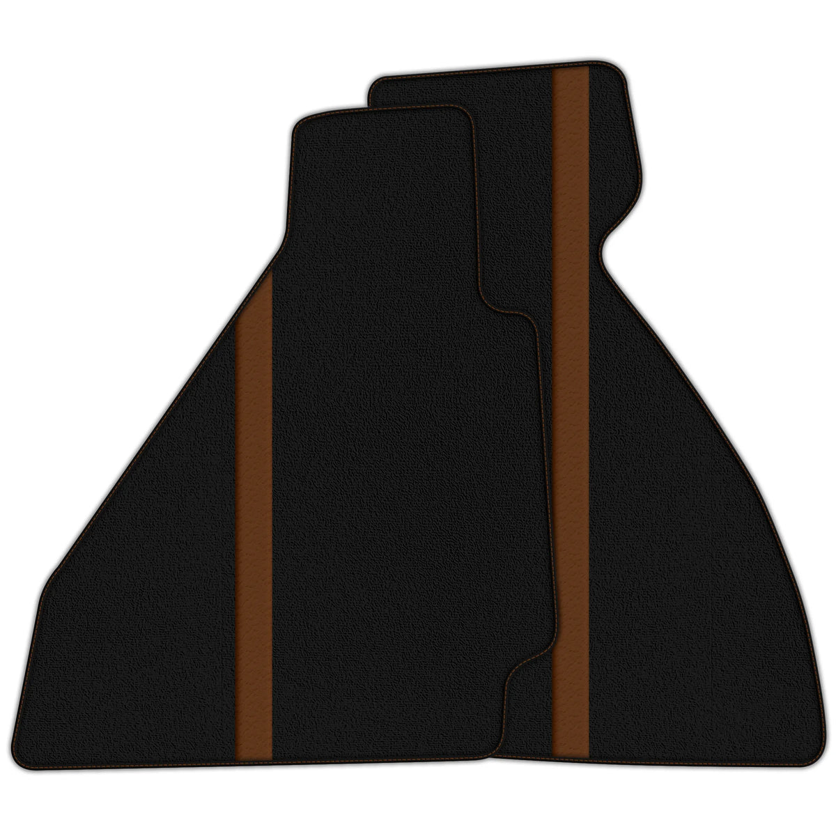 Black Floor Mats with Leather Line for Ferrari 328 GTB (1985-1989) - Various Colors